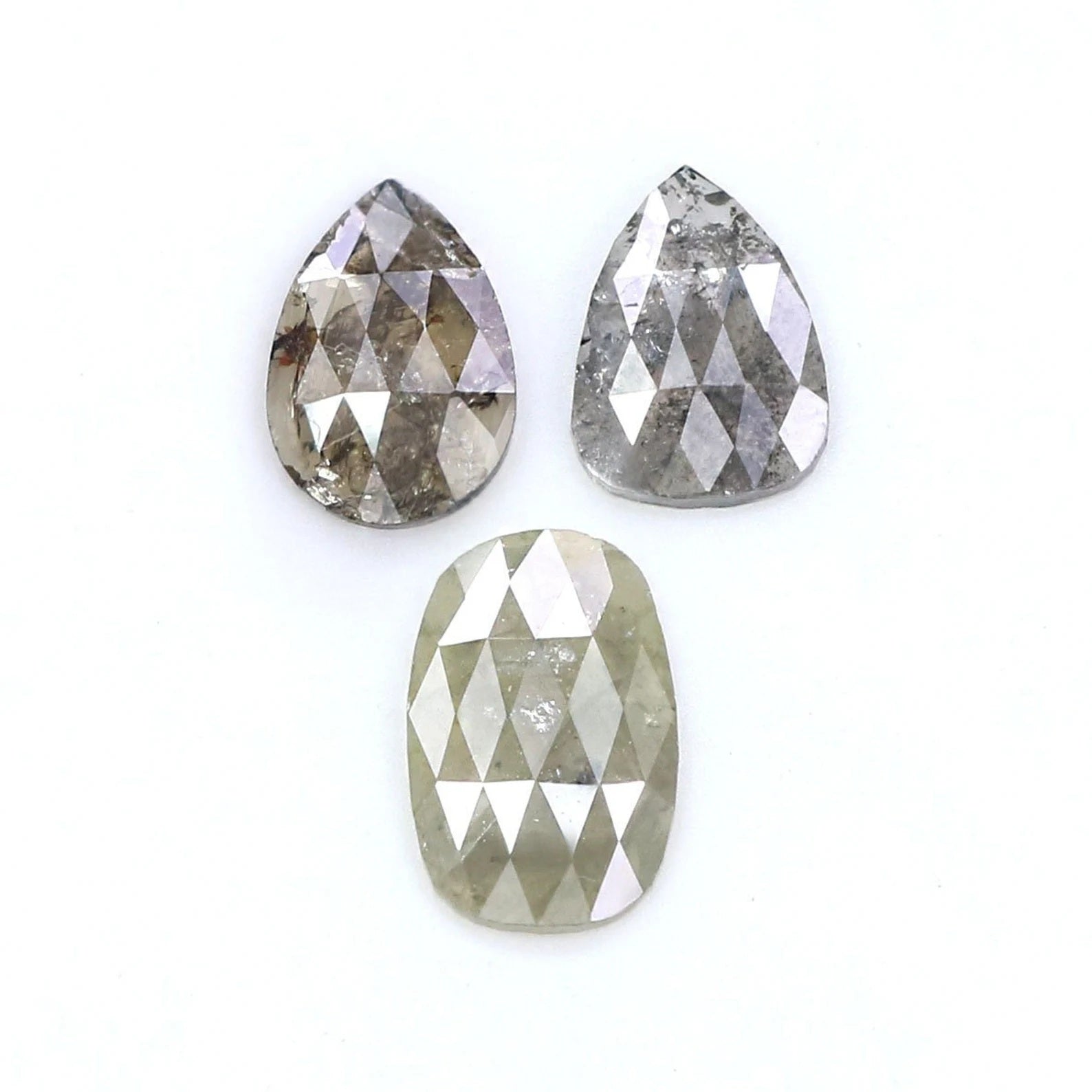 Natural Loose Mix Shape Diamond Grey Color 1.39 CT 7.10 MM Mix Shape Rose Cut Diamond KDN8394