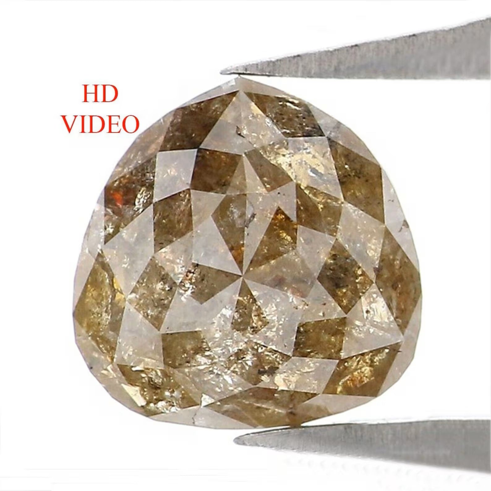 1.48 CT Natural Loose Pear Shape Diamond Green Brown Color Pear Shape Diamond 7.25 MM Natural Loose Diamond Pear Rose Cut Diamond NQ8692