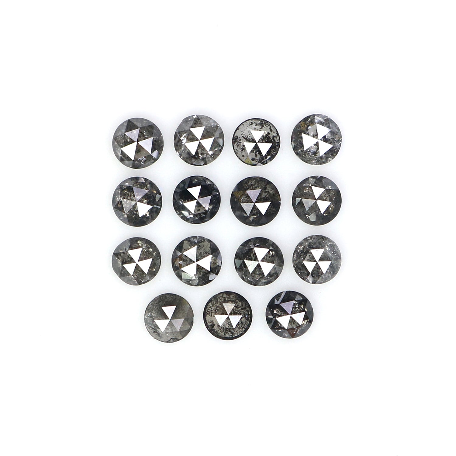 1.03 Ct Natural Loose Round Cut Diamond Salt And Pepper Diamond 2.45 MM Natural Loose Diamond Black Grey Color Round Rose Cut Diamond KQ2669