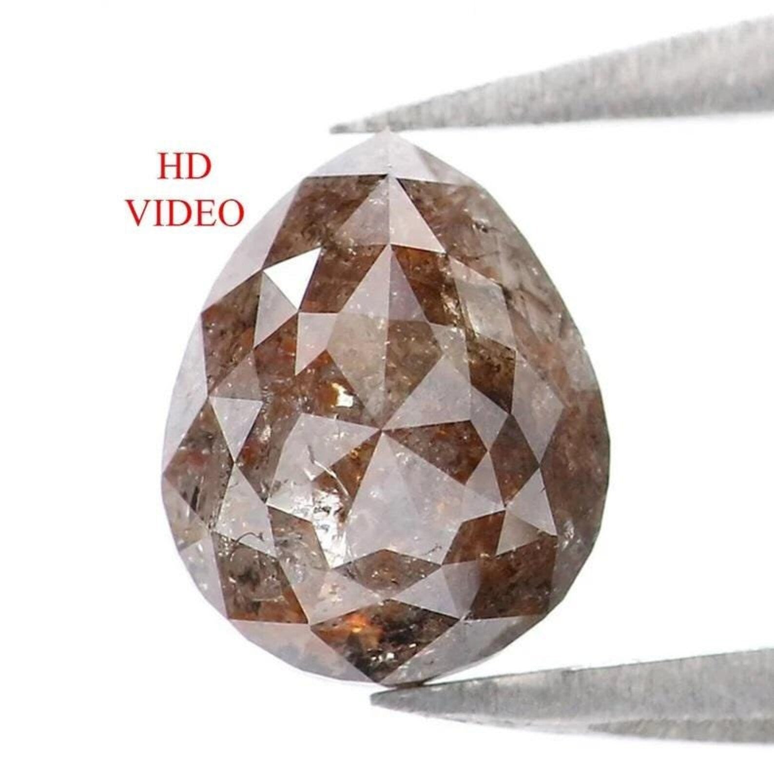 1.12 CT Natural Loose Pear Shape Diamond Brown Color Pear Diamond 6.90 MM Natural Loose Diamond Brown Color Pear Rose Cut Diamond NQ9963