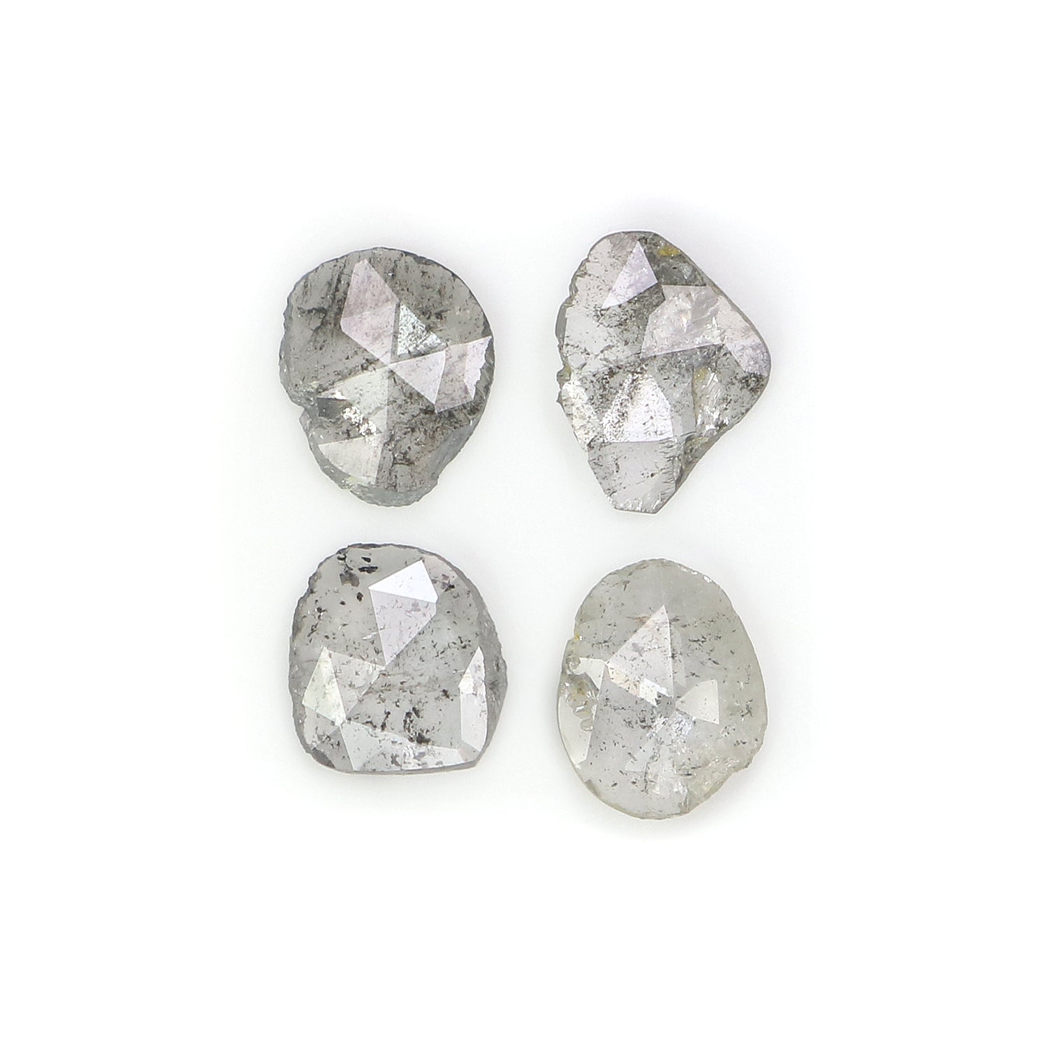 0.94 Ct Natural Loose Slice Shape Diamond Salt And Pepper Slice Cut Diamond 4.90 MM Natural Black Gray Color Slice Rose Cut Diamond NQ2147