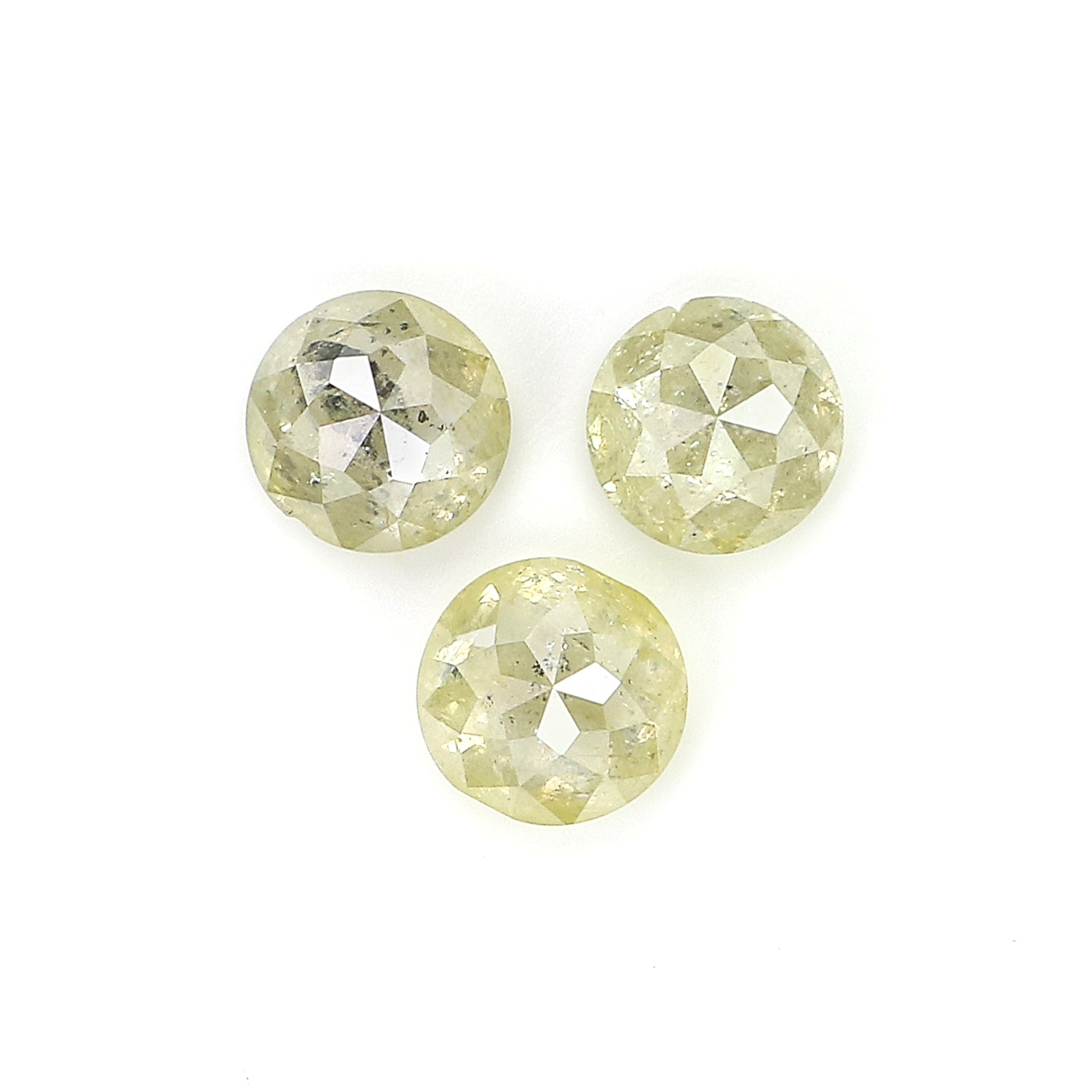 1.76 CT Natural Loose Round Rose Cut Diamond Grey Color Round Shape Diamond 4.60 MM Natural Loose Yellow Color Round Rose Cut Diamond LQ9208