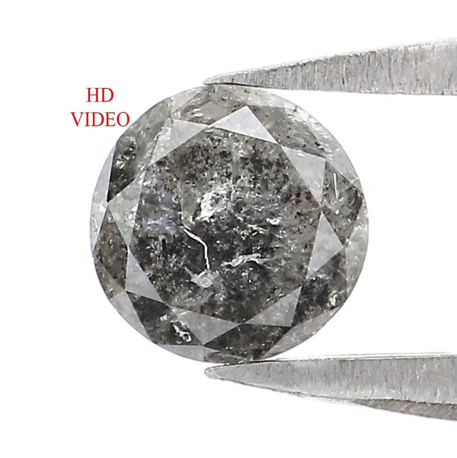 0.42 CT Natural Loose Round Shape Diamond Salt And Pepper Round Diamond 5.00 MM Natural Black Grey Color Round Brilliant Cut Diamond NQ9521
