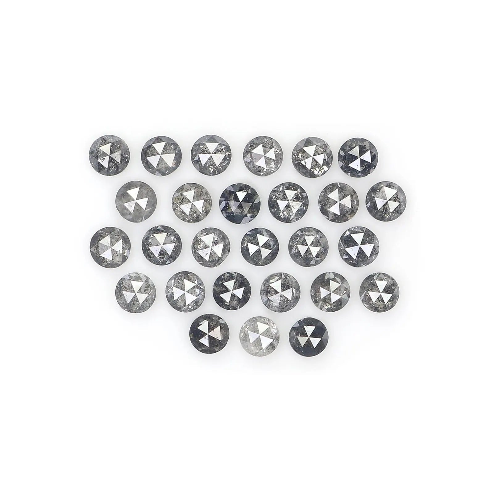 1.11 CT Natural Loose Round Shape Diamond Salt And Pepper Round Cut Diamond 2.00 MM Natural Black Grey Color Round Rose Cut Diamond NQ1835