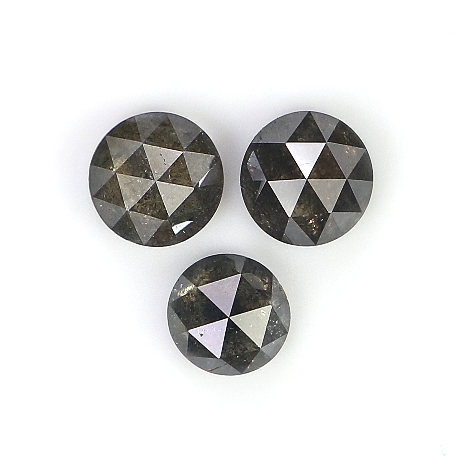 1.23 Ct Natural Loose Round Rose Cut Diamond Salt And Pepper Round Shape Diamond 4.10 MM Natural Black Grey Round Rose Cut Diamond LQ1136