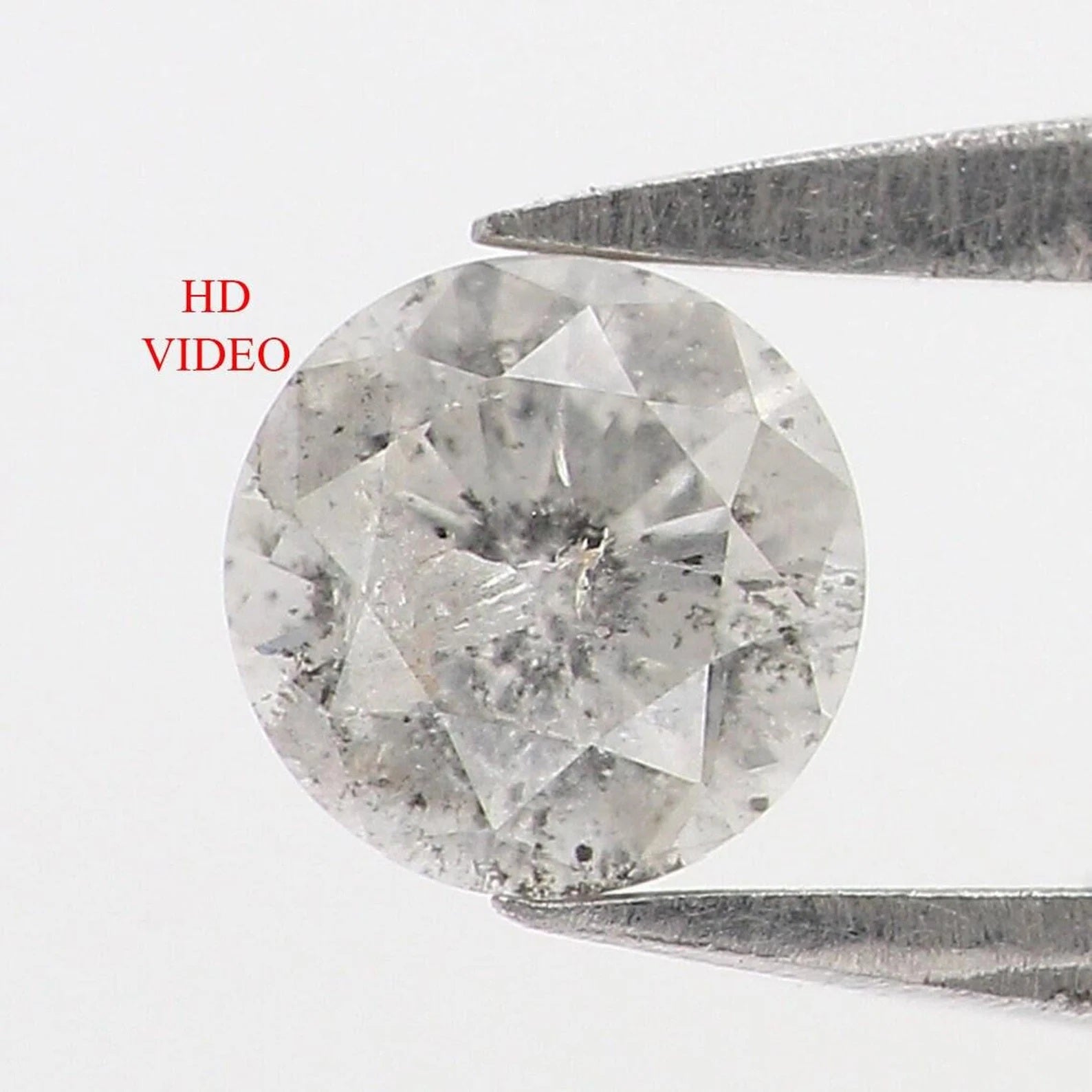0.36 Ct Natural Loose Round Shape Diamond Salt And Pepper Round Diamond 4.50 MM Natural Black Grey Color Round Brilliant Cut Diamond NQ7368