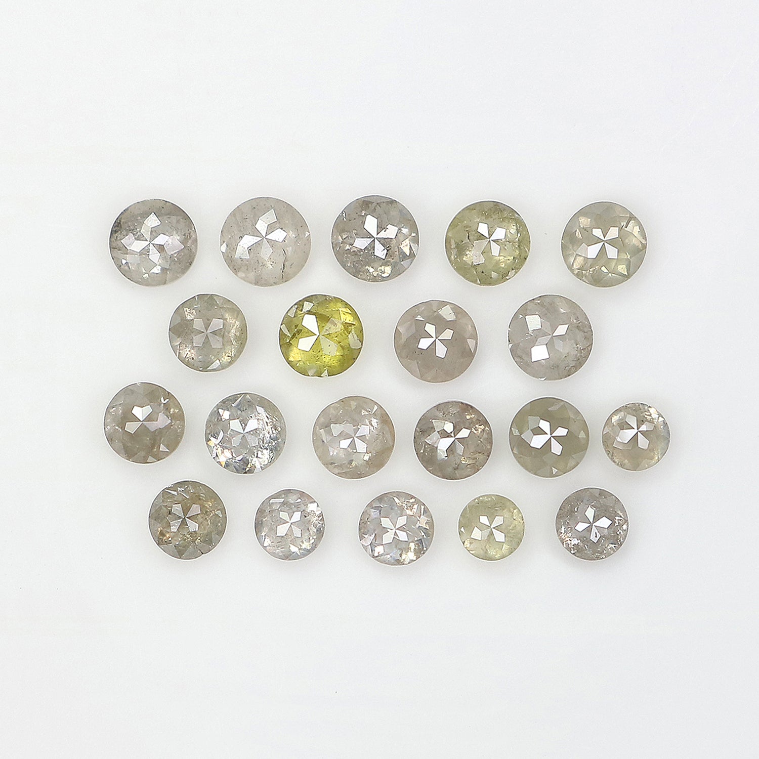 1.06 CT Natural Loose Round Rose Cut Diamond Grey Color Round Shape Diamond 1.80 MM Natural Loose Yellow Color Round Rose Cut Diamond KQ2431