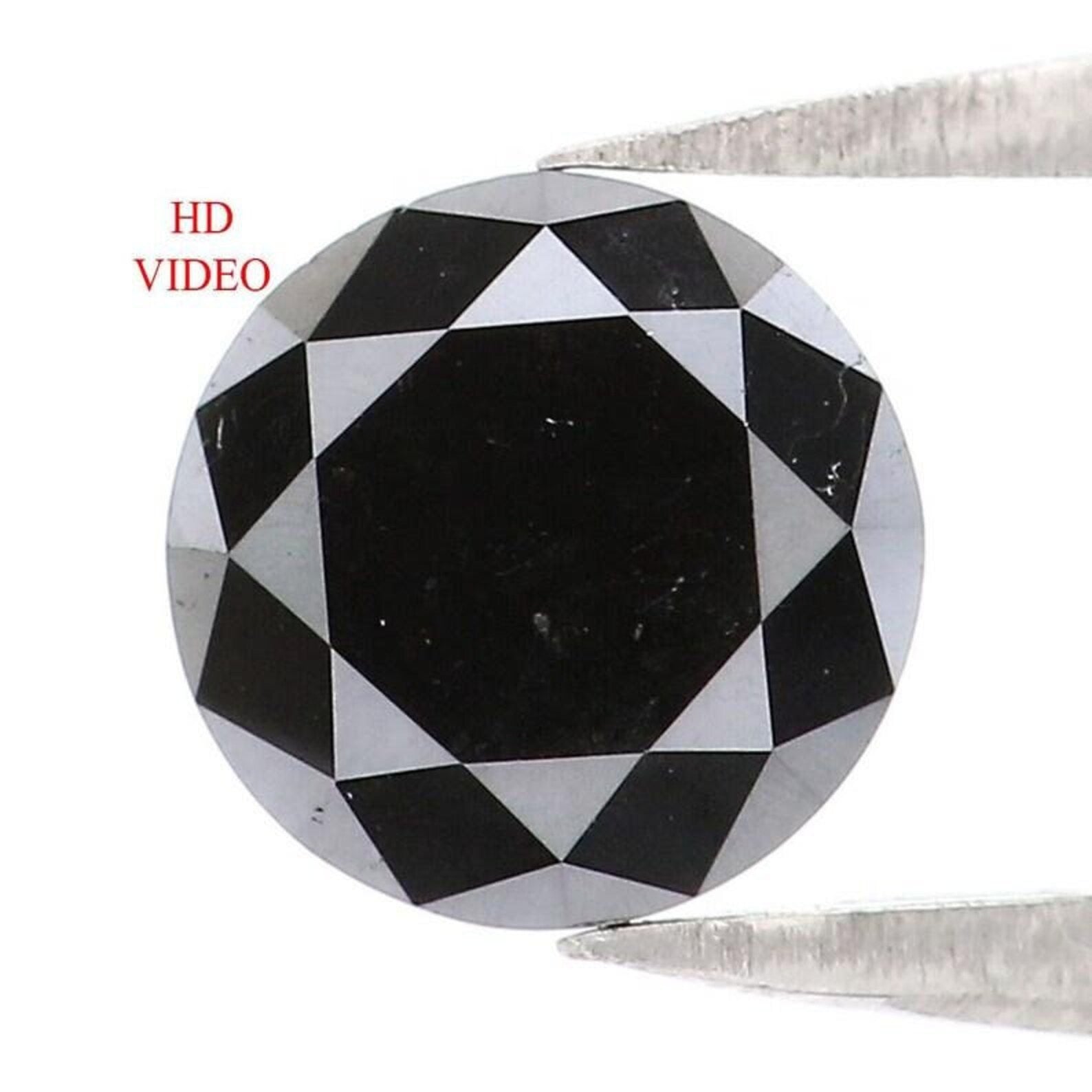 1.00 CT Natural Loose Round Shape Diamond Black Color Round Diamond 6.05 MM Natural Diamond Black Color Round Brilliant Cut Diamond NQ1978