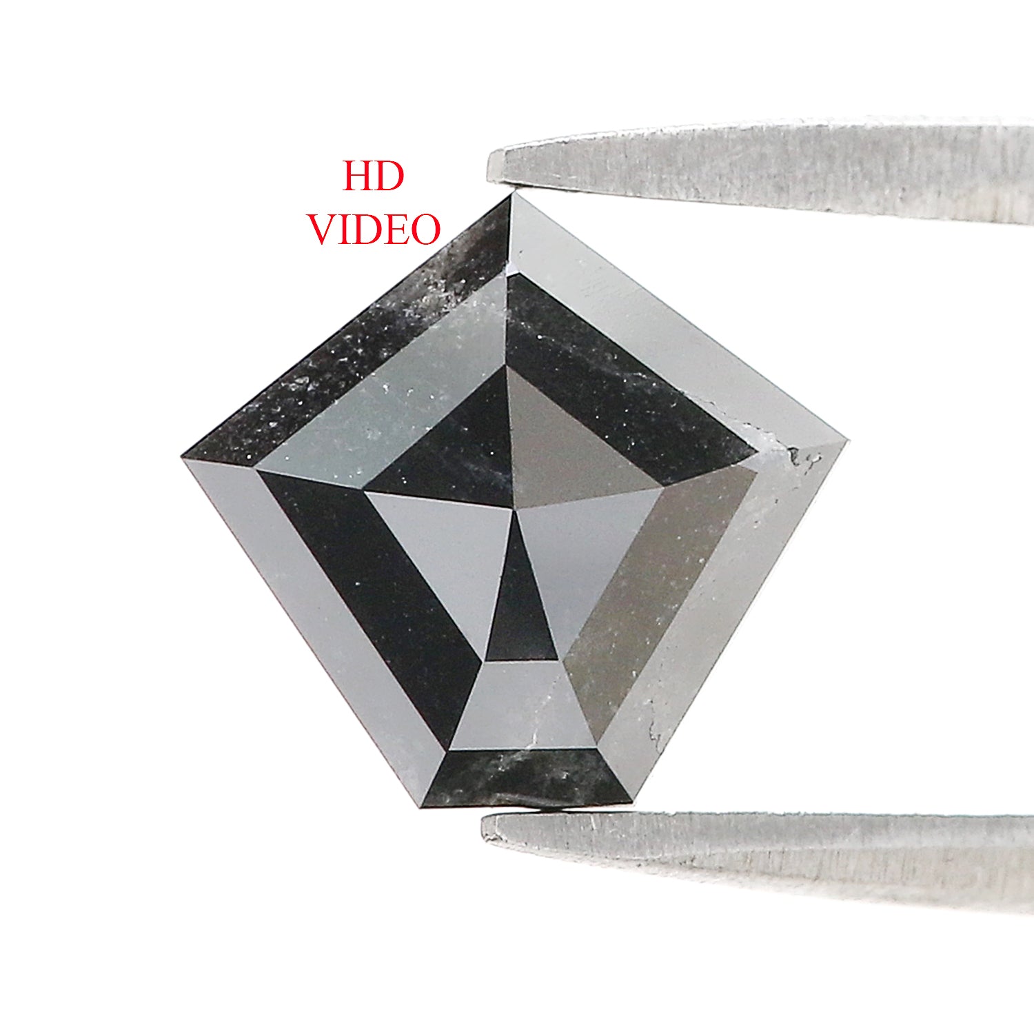 2.28 Ct Natural Loose Pentagon Shape Diamond Black Color Pentagon Diamond 8.75 MM Natural Loose Diamond Black Pentagon Cut Diamond QL870