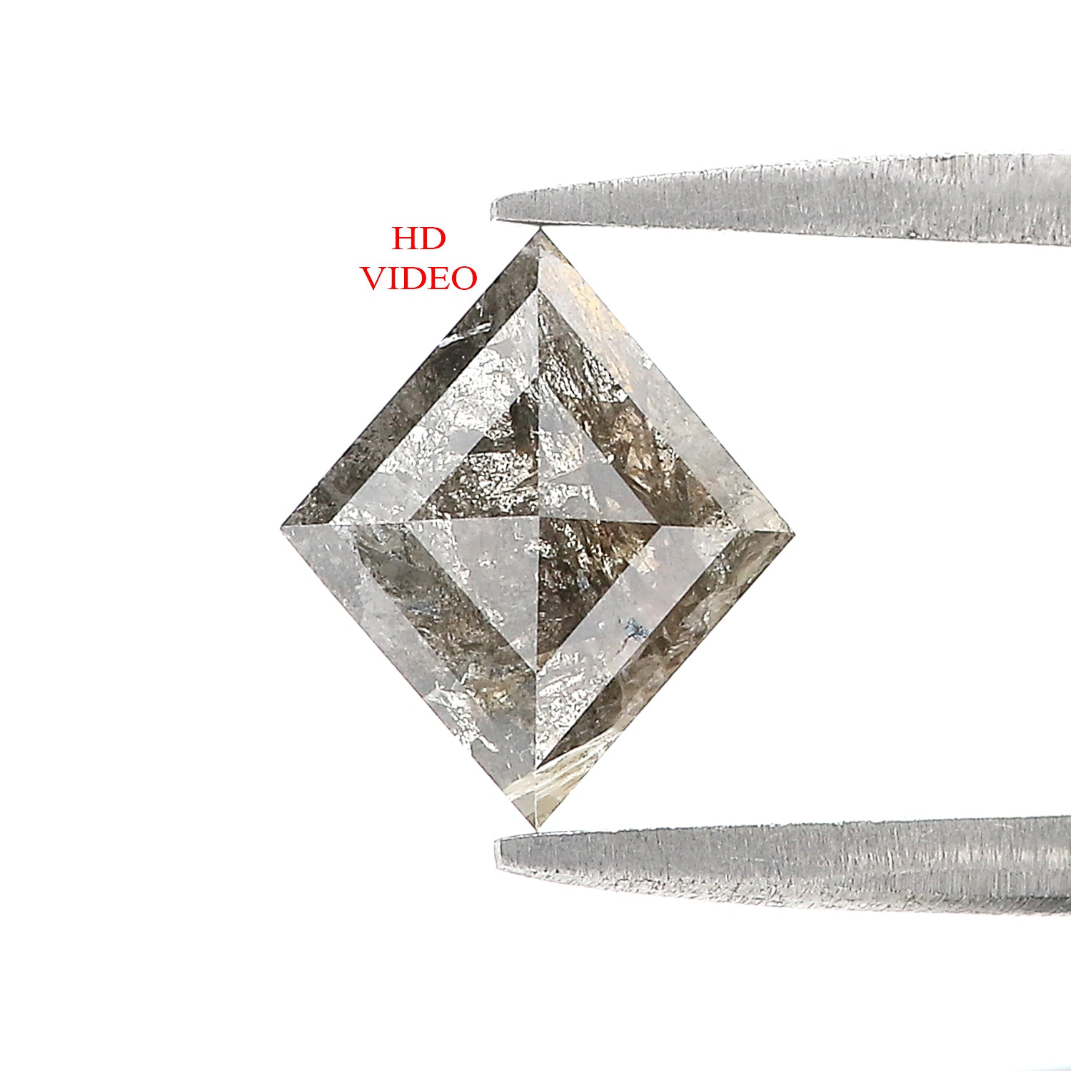 0.95 CT Natural Loose Kite Shape Diamond Salt And Pepper Kite Cut Diamond 9.80 MM Natural Loose Black Grey Color Kite Rose Cut Diamond L3437