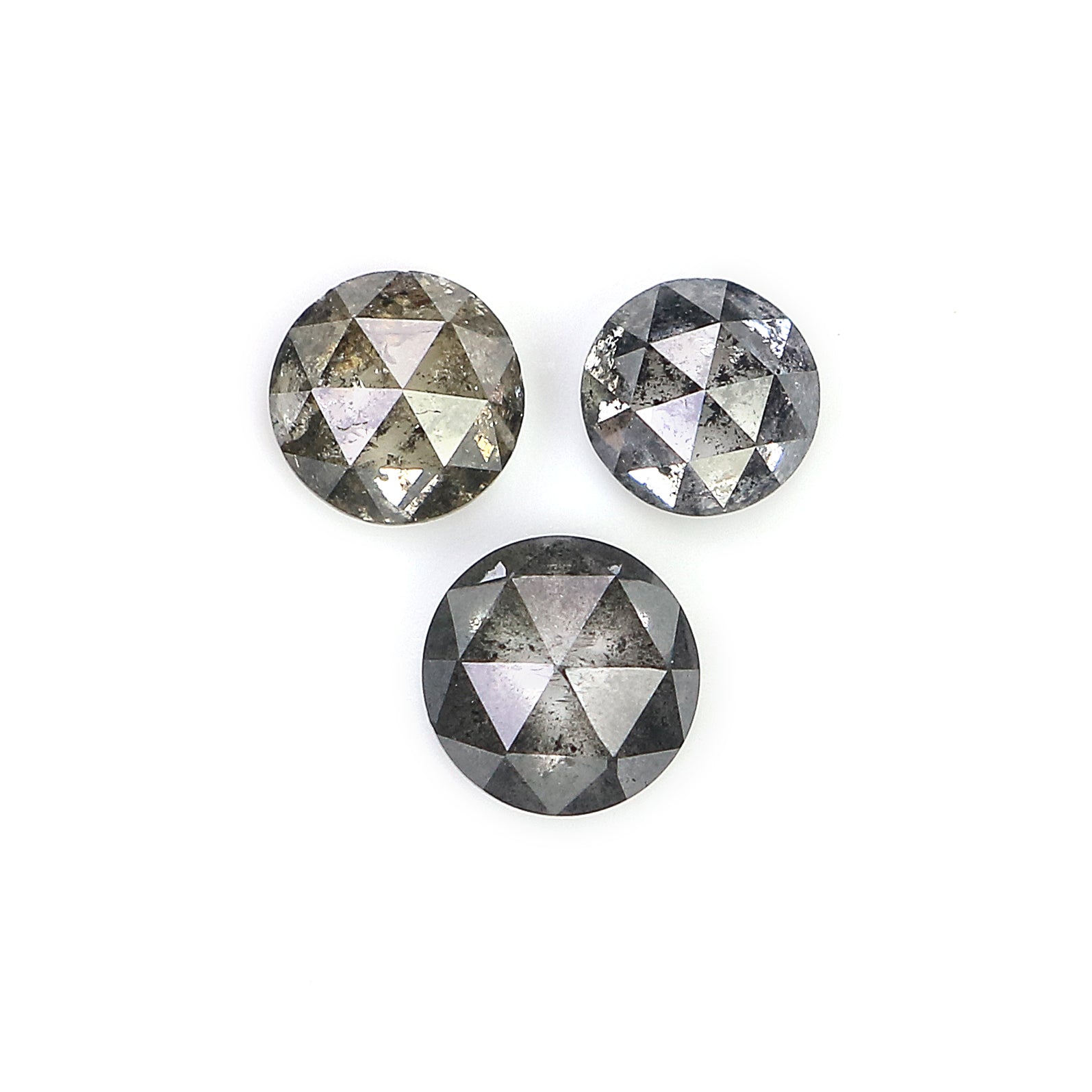 1.16 Ct Natural Loose Round Rose Cut Diamond Salt And Pepper Round Shape Diamond 4.00 MM Natural Black Grey Round Rose Cut Diamond LQ1149
