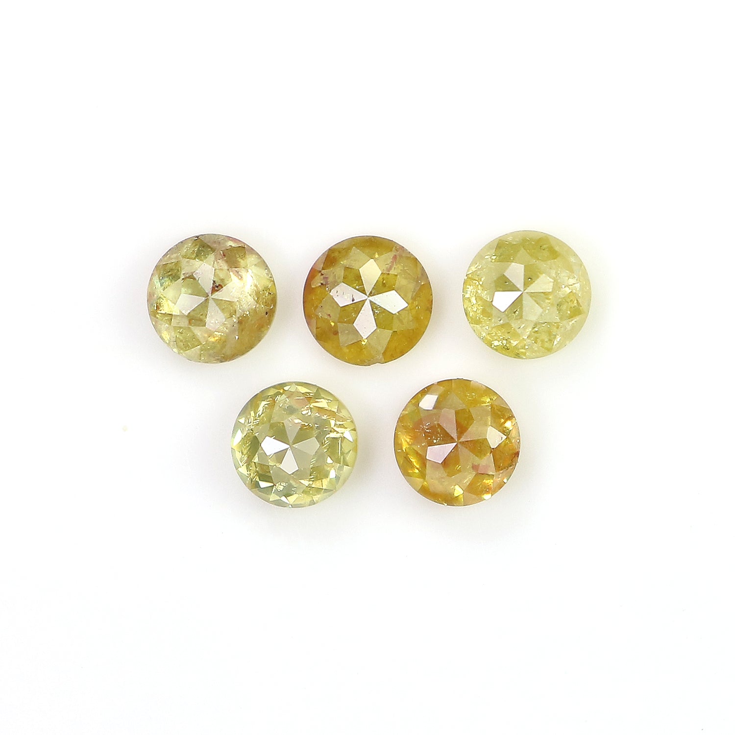 1.75 CT Natural Loose Rose Cut Diamond Yellow Color Round Shape Diamond 4.00 MM Natural Loose Yellow Color Round Rose Cut Diamond LQ1041