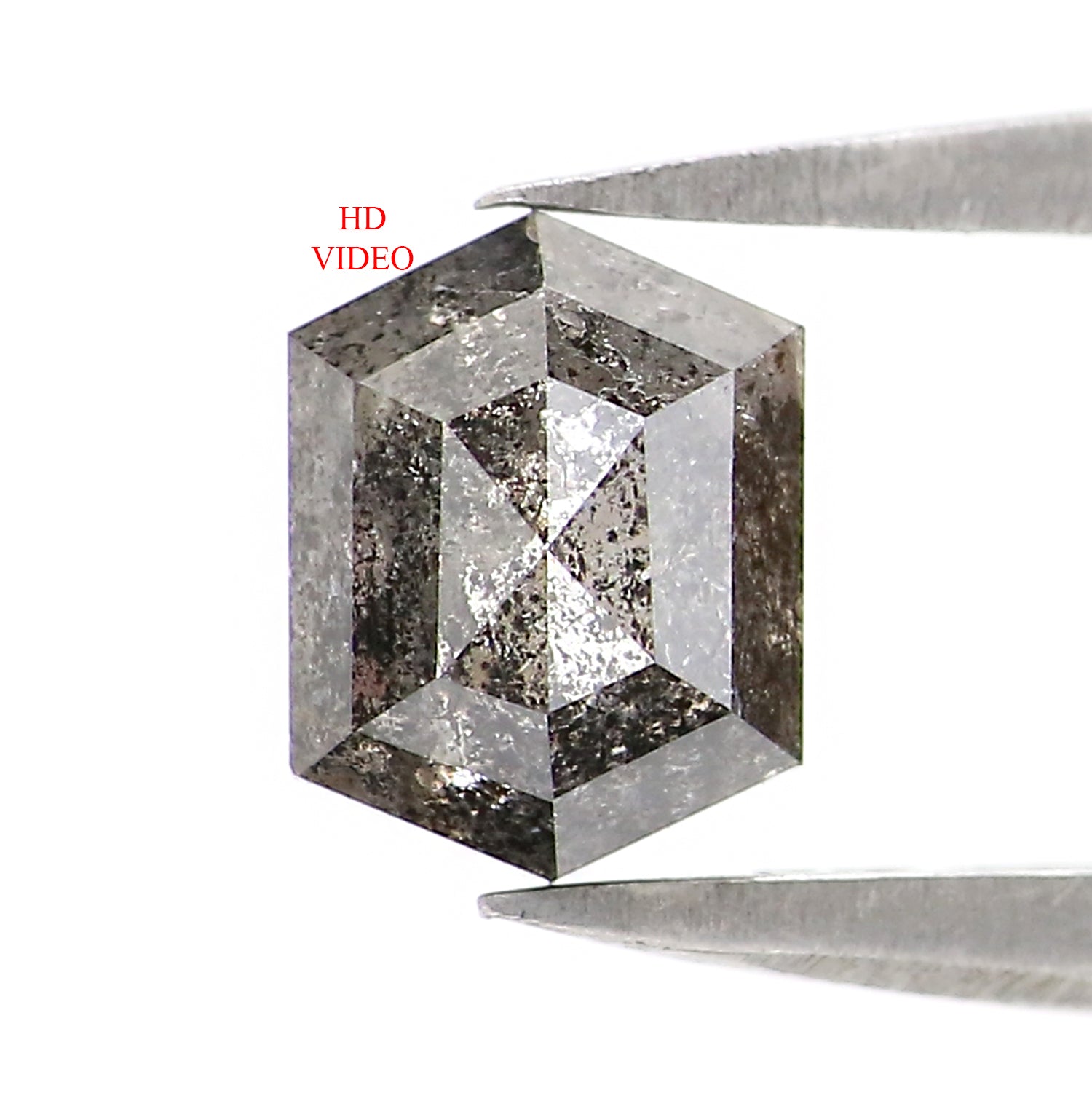 Natural Loose Hexagon Diamond, Salt And Pepper Hexagon Diamond, Natural Loose Diamond, Hexagon Cut Diamond, 1.00 CT Hexagon Shape L2964