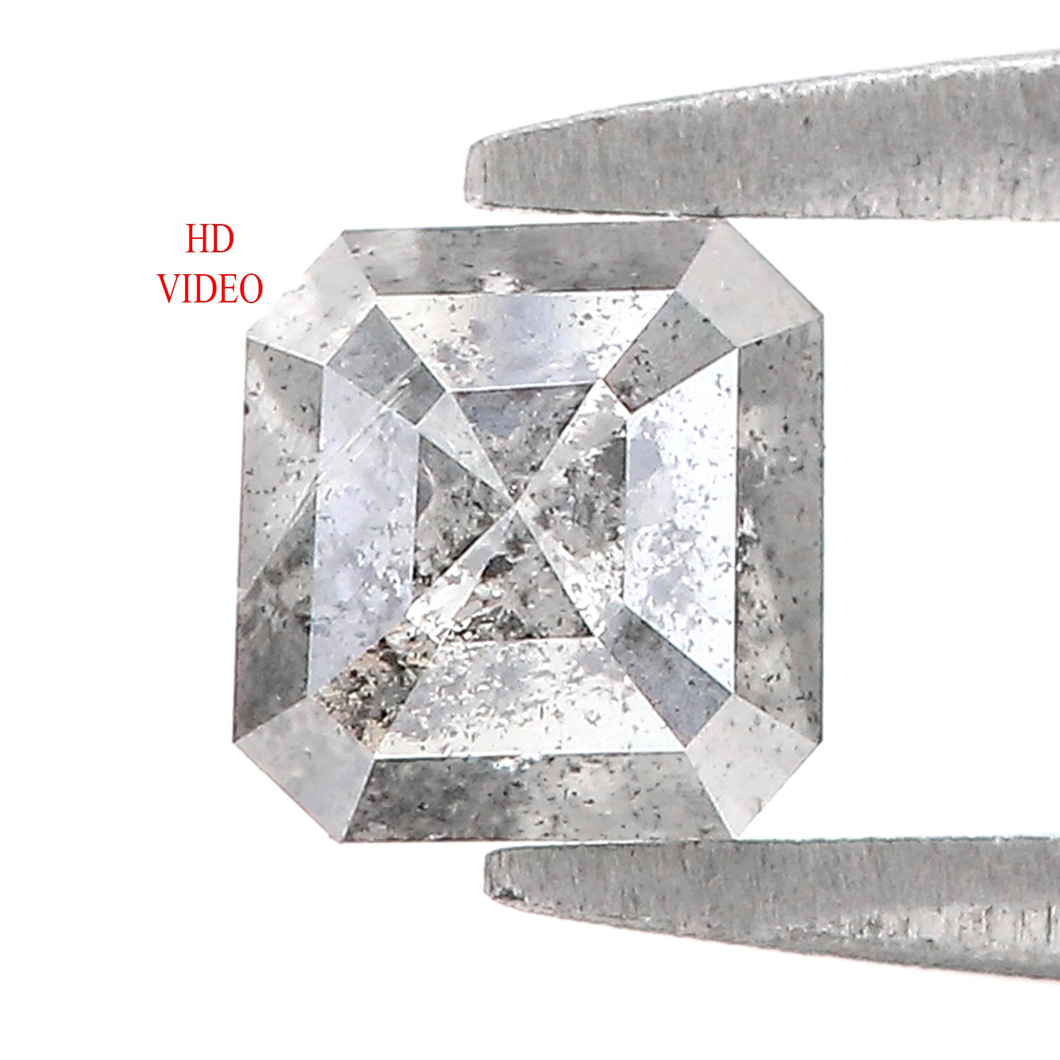 0.45 CT Natural Loose Emerald Shape Diamond Salt And Pepper Emerald Shape Diamond 4.50 MM Black Grey Color Emerald Rose Cut Diamond QL7606