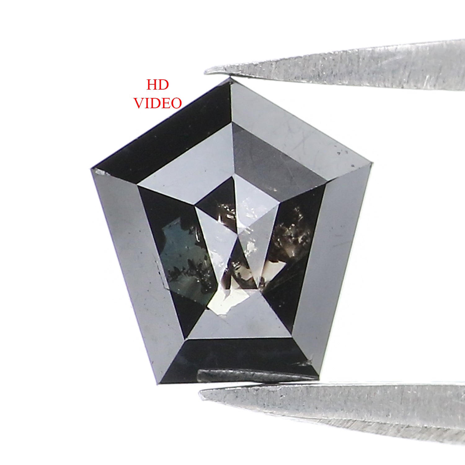 0.79 CT Natural Loose Pentagon Shape Diamond Black Color Pentagon Diamond 6.50 MM Natural Loose Black Color Pentagon Rose Cut Diamond LQ9788