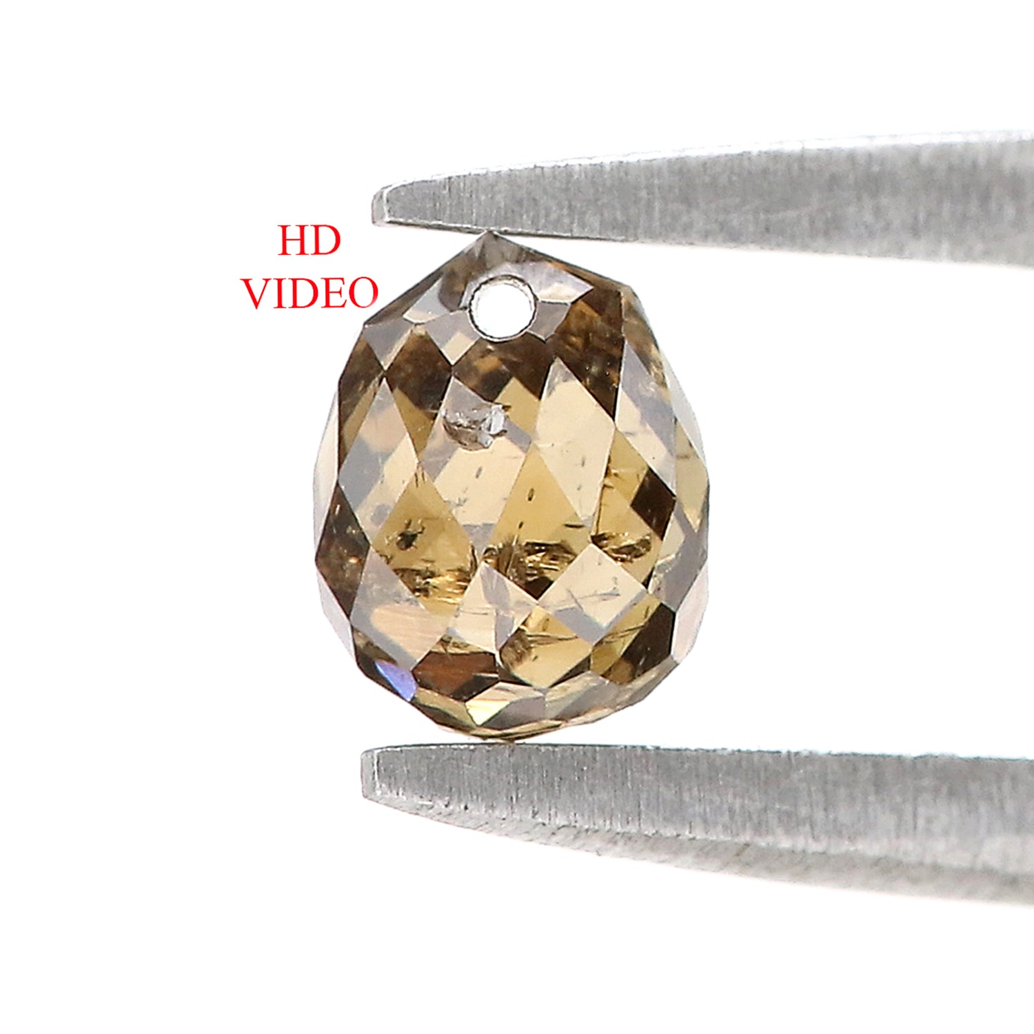 0.75 Ct Natural Loose Briolette Shape Diamond Brown Color Drop Diamond 5.00 MM Natural Loose Brown Color Briolette Rose Cut Diamond LQ126