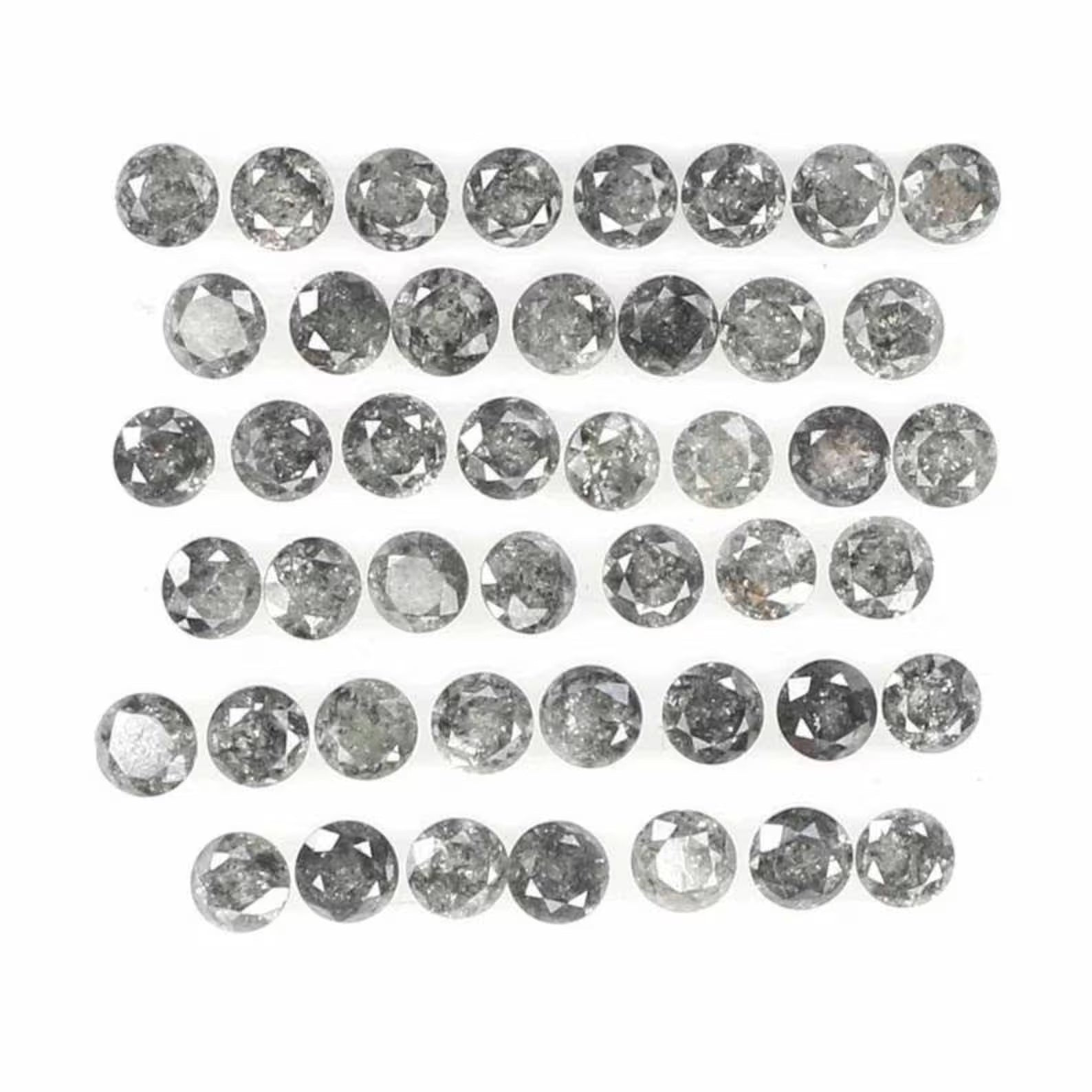 1.25 Ct Natural Loose Round Brilliant Cut Diamond Salt And Pepper Diamond 1.80 MM Natural Diamond Black Grey Color Round Cut Diamond NQ833