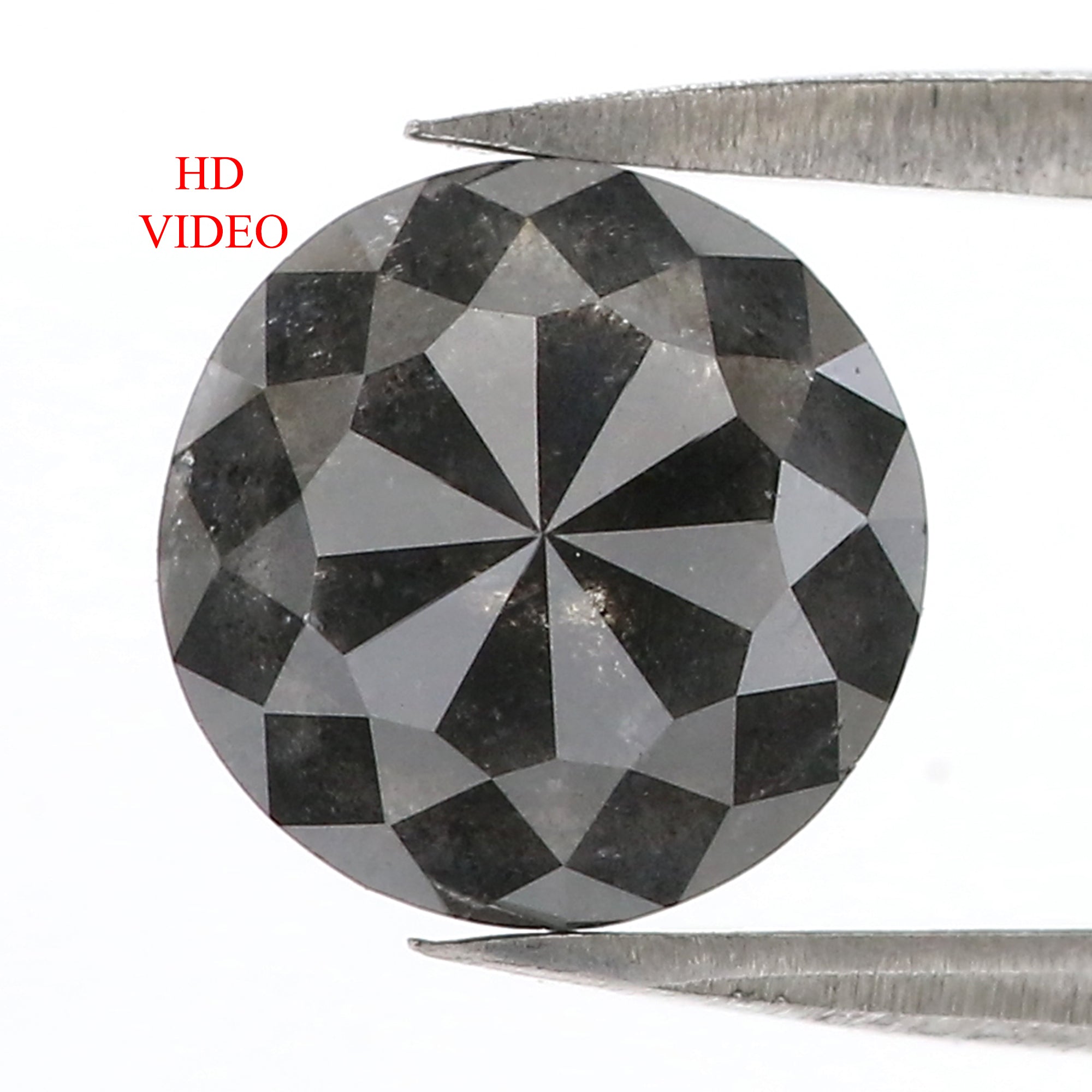2.69 Ct Natural Loose Round Rose Cut Diamond Black Color Rose Cut Diamond 9.00 MM Natural Loose Diamond Black Round Rose Cut Diamond QL180