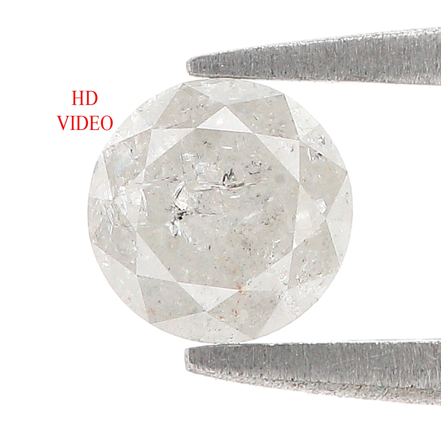 Natural Round Salt and Pepper Diamond 0.86 CT Loose Brilliant Cut Grey Color Stone 5.95 MM Rustic Diamond For Custom Engagement Ring L3619