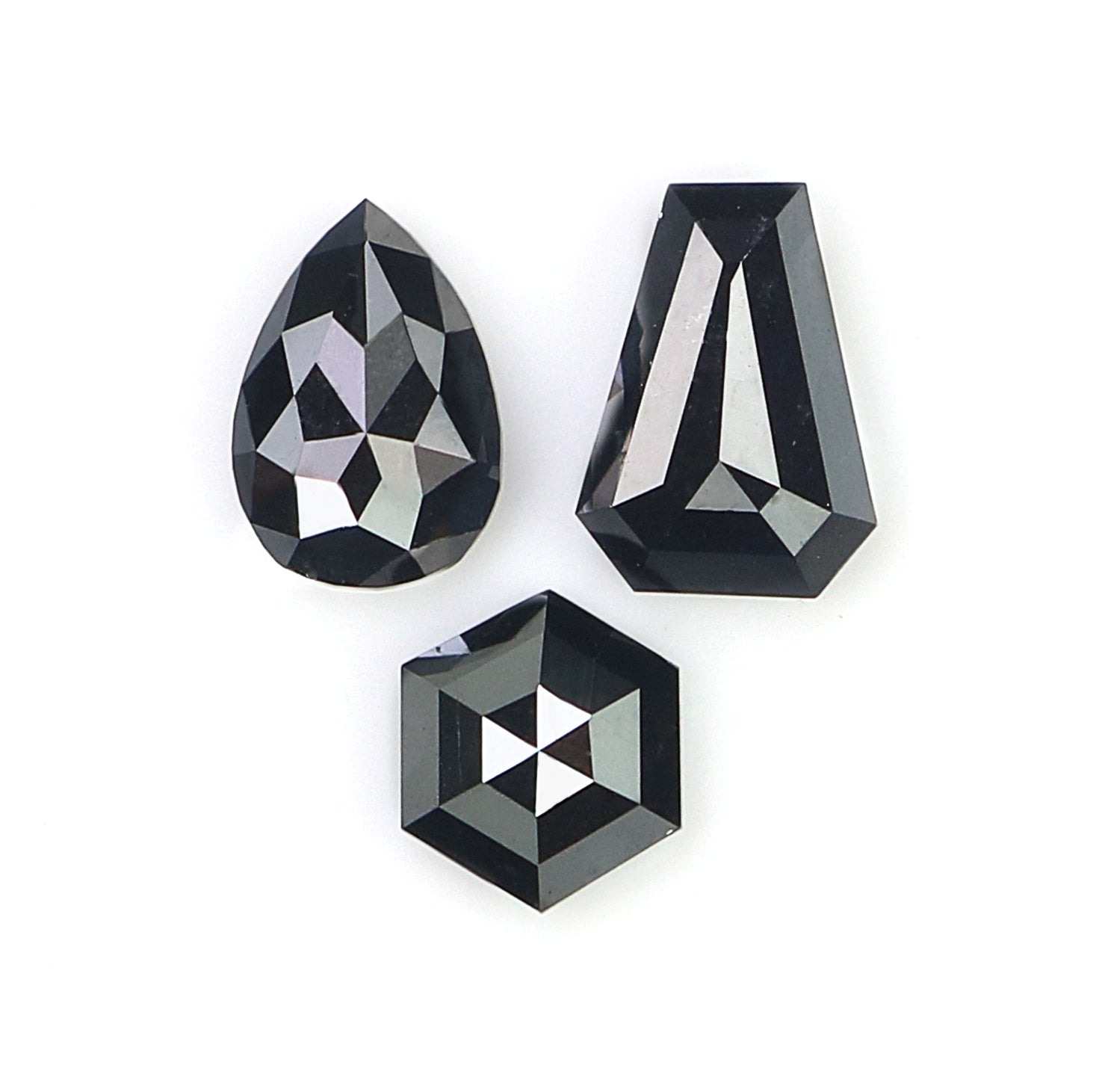 0.86 CT Natural Loose Mix Shape Diamond Black Color Mix Shape Diamond 5.35 MM Natural Loose Diamond Black Mix Shape Rose Cut Diamond N2266