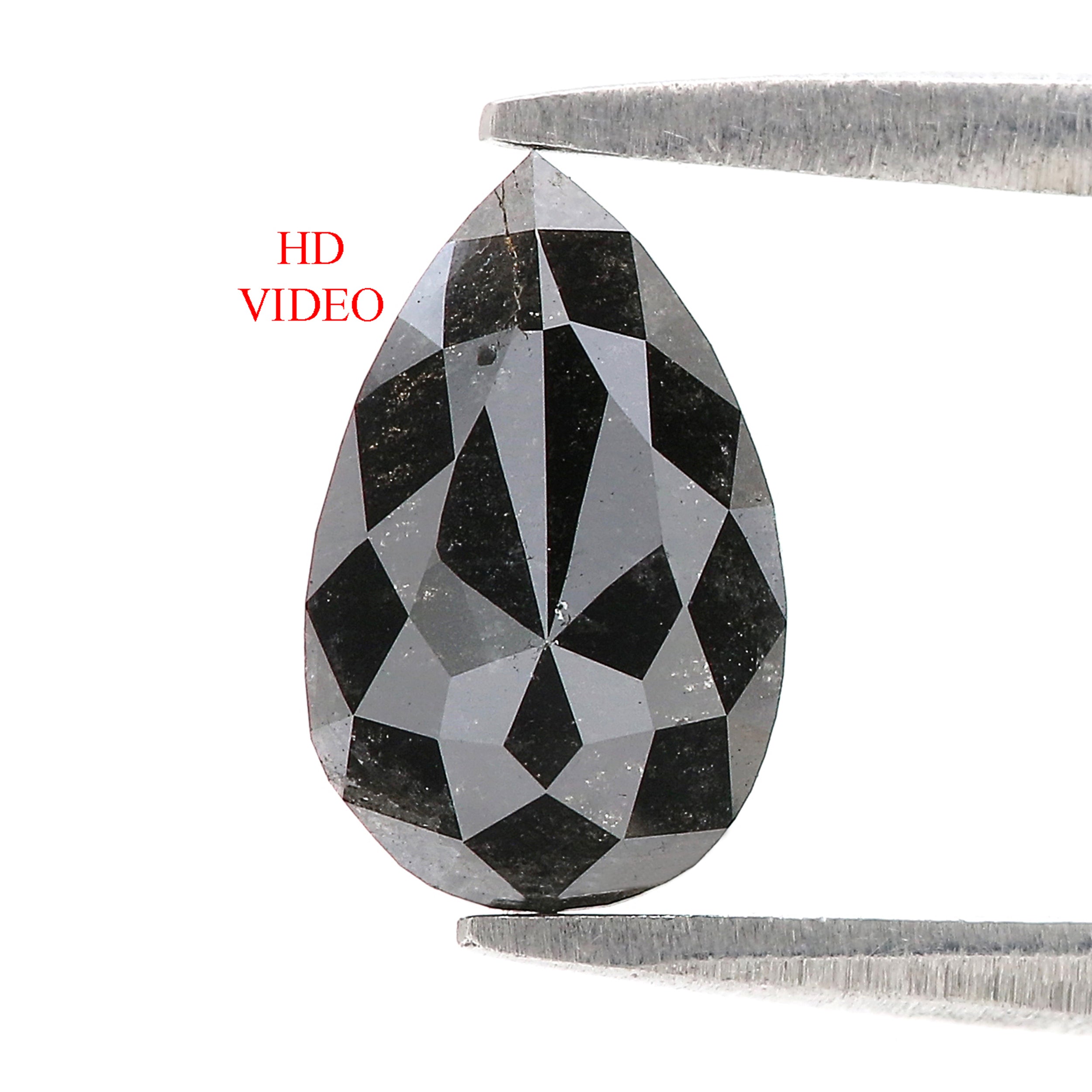 1.23 CT Natural Loose Pear Shape Diamond Salt And Pepper Pear Diamond 9.60 MM Natural Loose Black Grey Color Pear Rose Cut Diamond NQ2028
