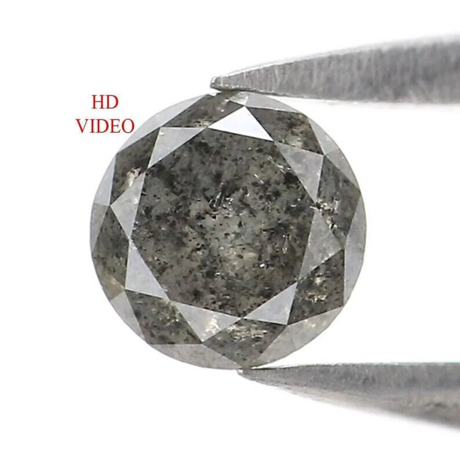 0.56 CT Natural Loose Round Shape Diamond Salt And Pepper Round Diamond 4.80 MM Natural Black Gray Color Round Brilliant Cut Diamond NQ9528