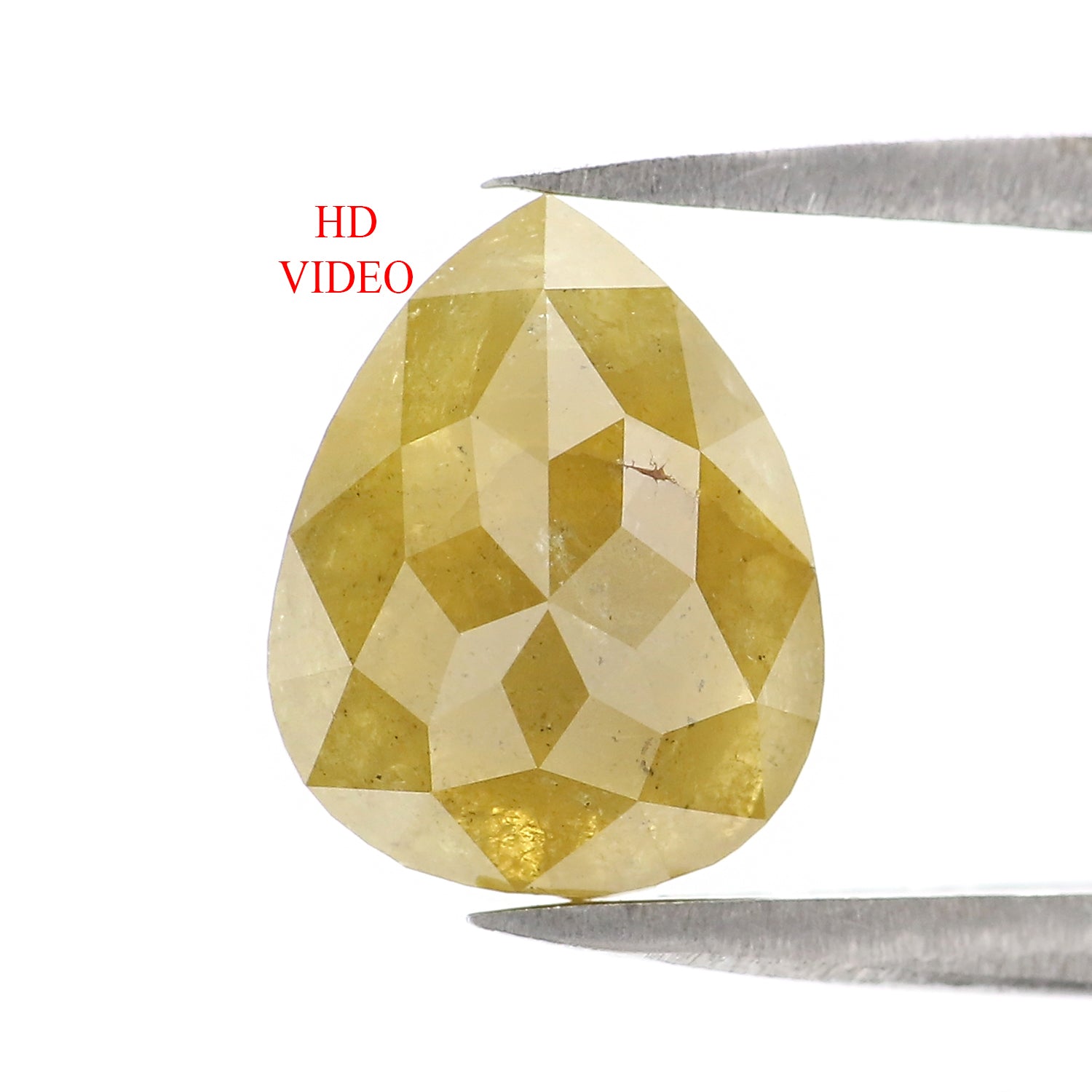 Natural Loose Pear Diamond, Yellow Color Pear Cut Diamond, Natural Loose Diamond, Pear Rose Cut Diamond, 2.71 CT Pear Shape Diamond L2874