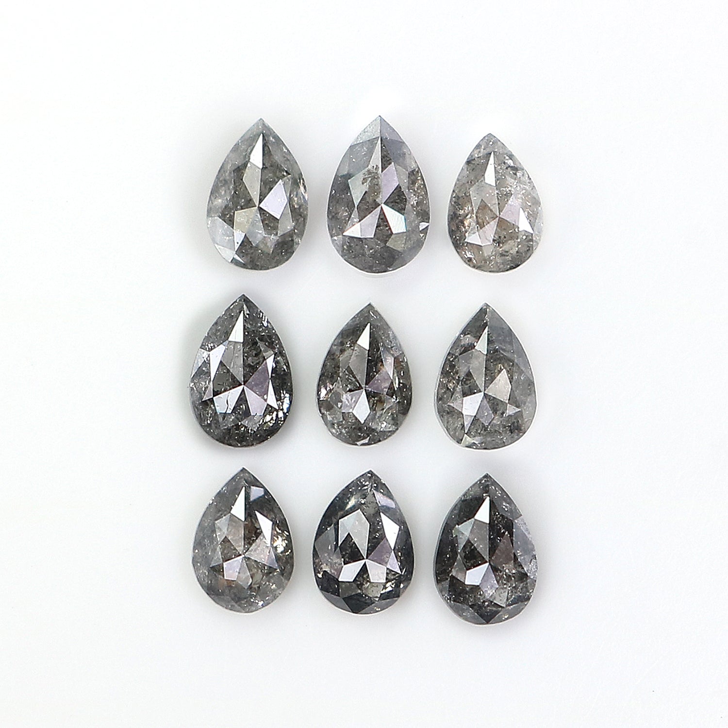 1.13 CT Natural Loose Pear Shape Diamond Salt And Pepper Pear Diamond 3.60 MM Natural Loose Black Grey Color Pear Rose Cut Diamond QL1284
