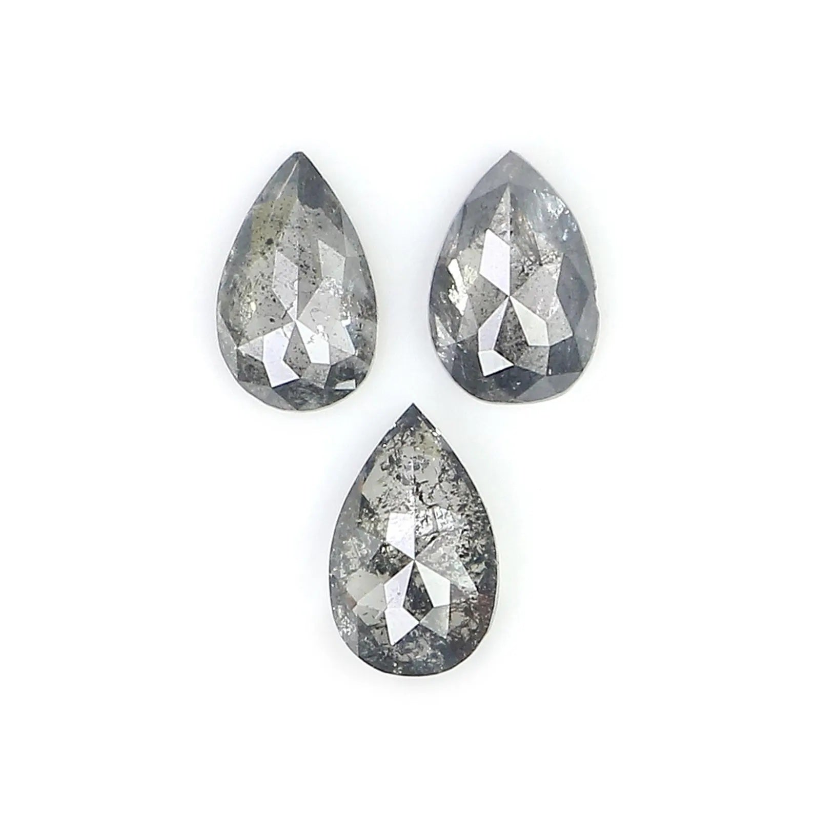 0.54 CT Natural Loose Pear Shape Diamond Salt And Pepper Pear Cut Diamond 5.05 MM Natural Loose Diamond Pear Shape Rose Cut Diamond NQ2355