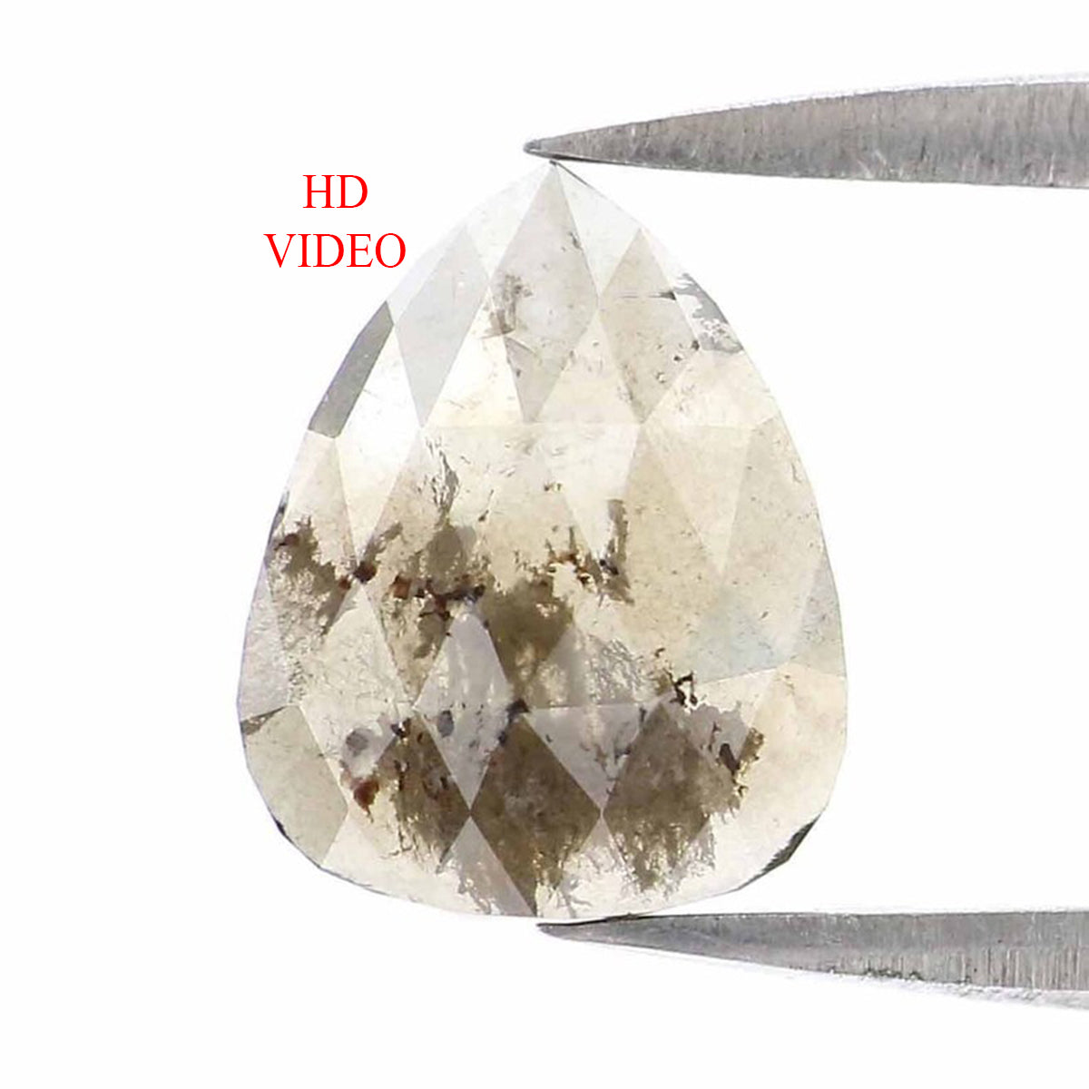 1.12 CT Natural Loose Pear Shape Diamond Grey Color Pear Cut Diamond 9.10 MM Natural Loose Grey Color Diamond Pear Rose Cut Diamond LQ6972
