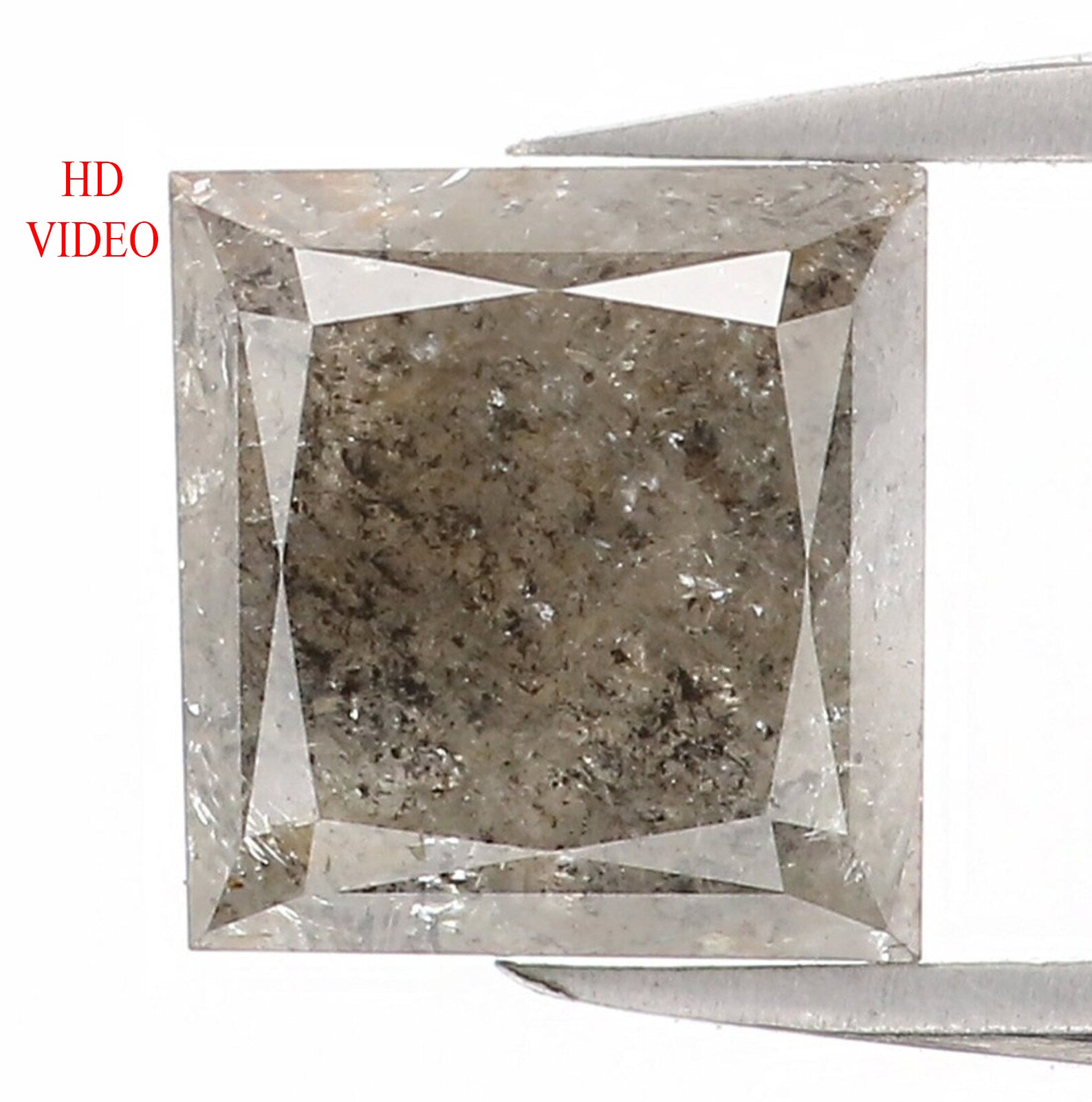 1.52 CT Natural Loose Princess Shape Diamond Black Color Princess Cut Diamond 6.45 MM Natural Black Princess Brilliant Cut Diamond LQ1188