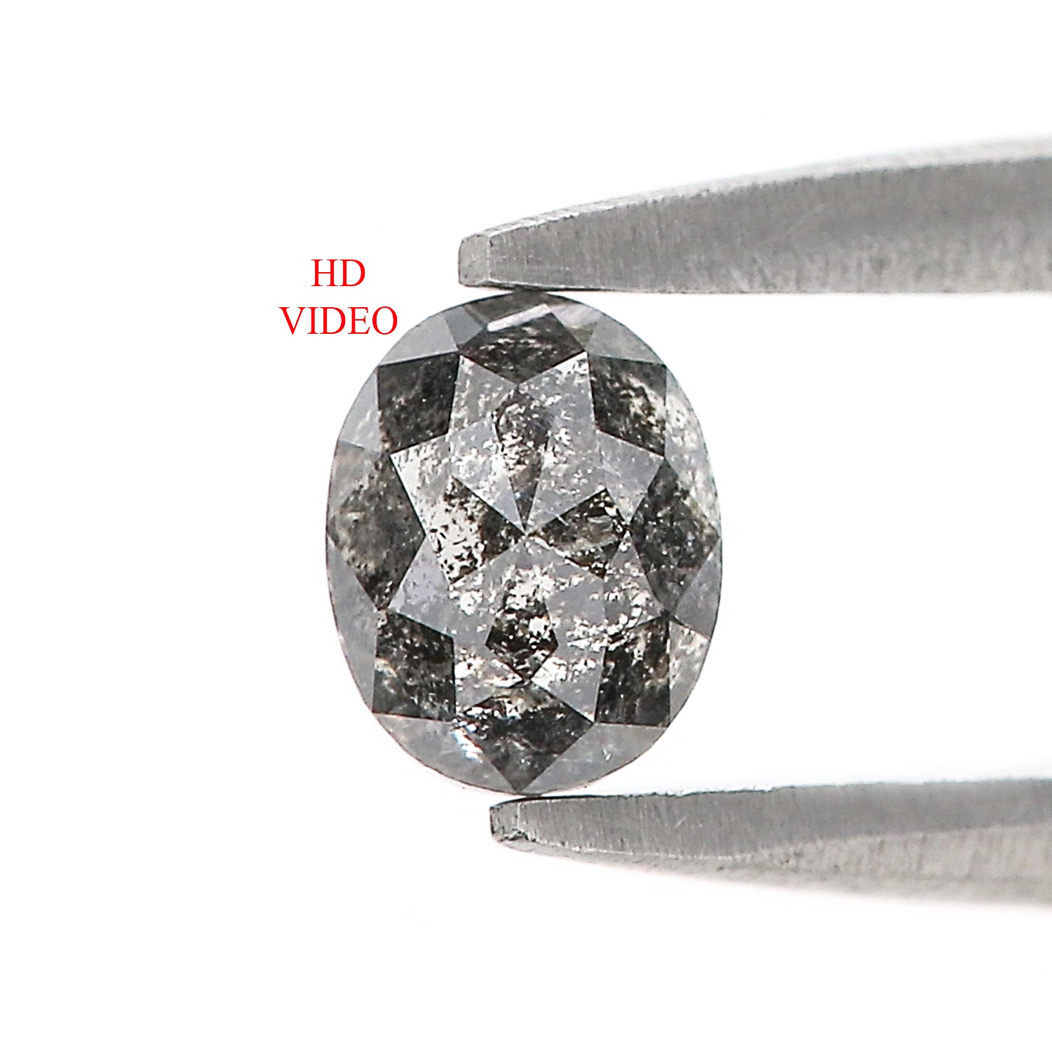 0.37 CT Natural Loose Oval Shape Diamond Salt And Pepper Oval Cut Diamond 4.80 MM Natural Loose Black Grey Color Oval Rose Cut Diamond LQ701