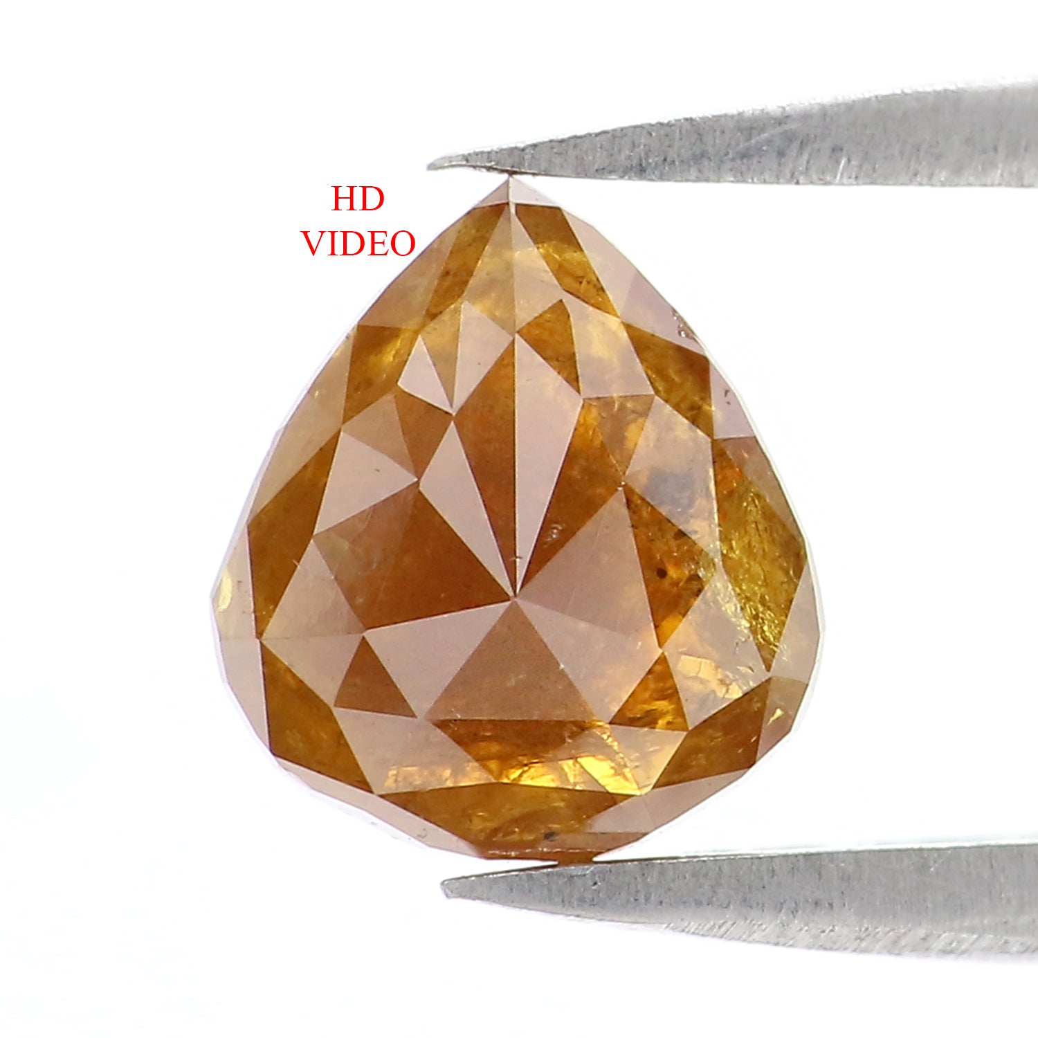 1.30 CT Natural Loose Pear Shape Diamond Brown Yellow Color Pear Diamond 7.85 MM Natural Brown Yellow Diamond Pear Rose Cut Diamond LQ8239