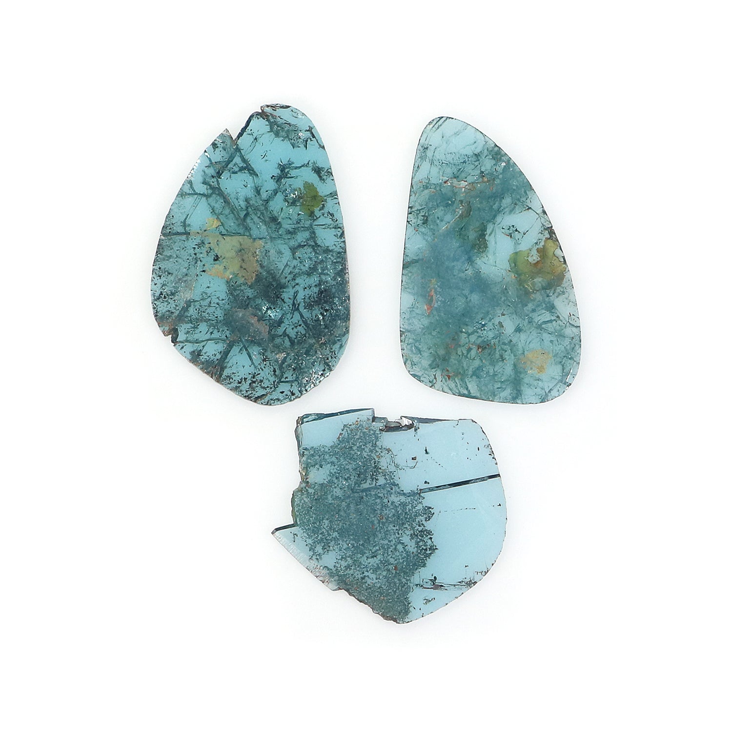 1.41 CT Natural Loose Slice Shape Diamond Blue Color Slice Cut Diamond 12.40 MM Natural Loose Blue Color Slice Irregular Cut Diamond LQ771