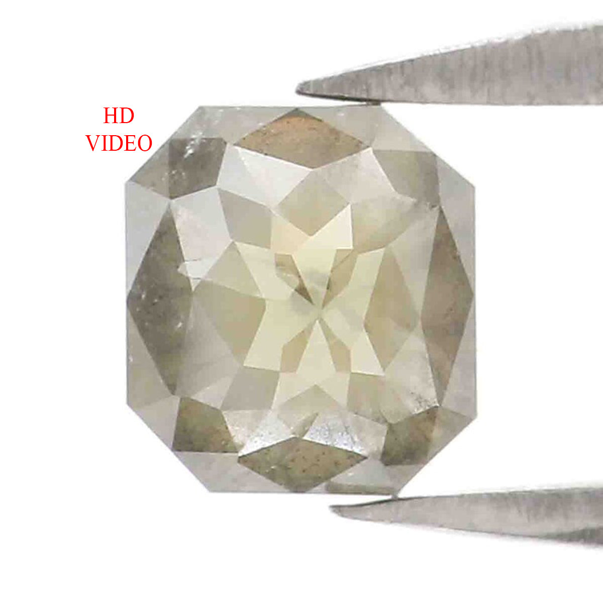 0.68 CT Natural Loose Radiant Shape Diamond Grey Color Radiant Cut Diamond 5.30 MM Natural Loose Grey Color Radiant Rose Cut Diamond LQ7485
