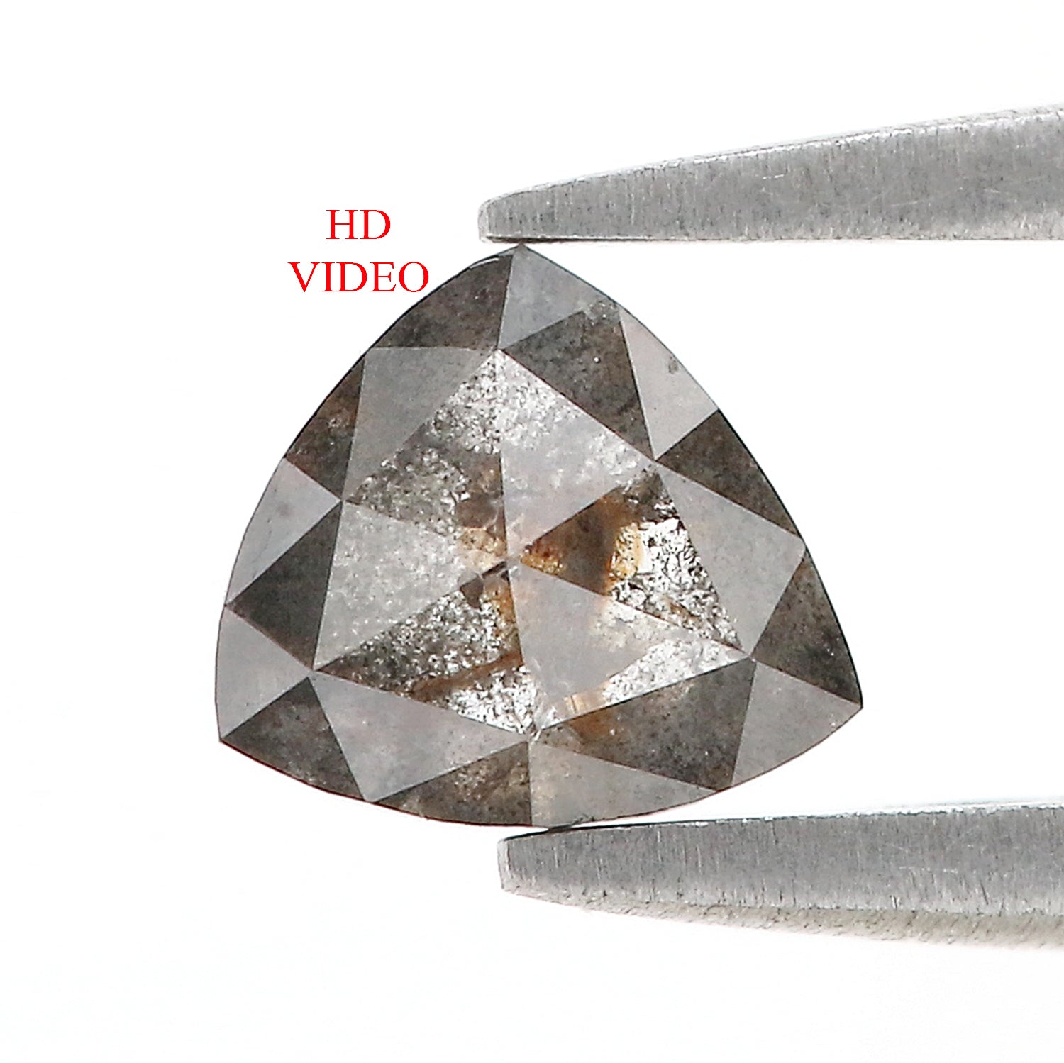 0.71 CT Natural Loose Triangle Shape Diamond Salt And Pepper Triangle Cut Diamond 6.05 MM Black Grey Color Triangle Rose Cut Diamond LQ8205