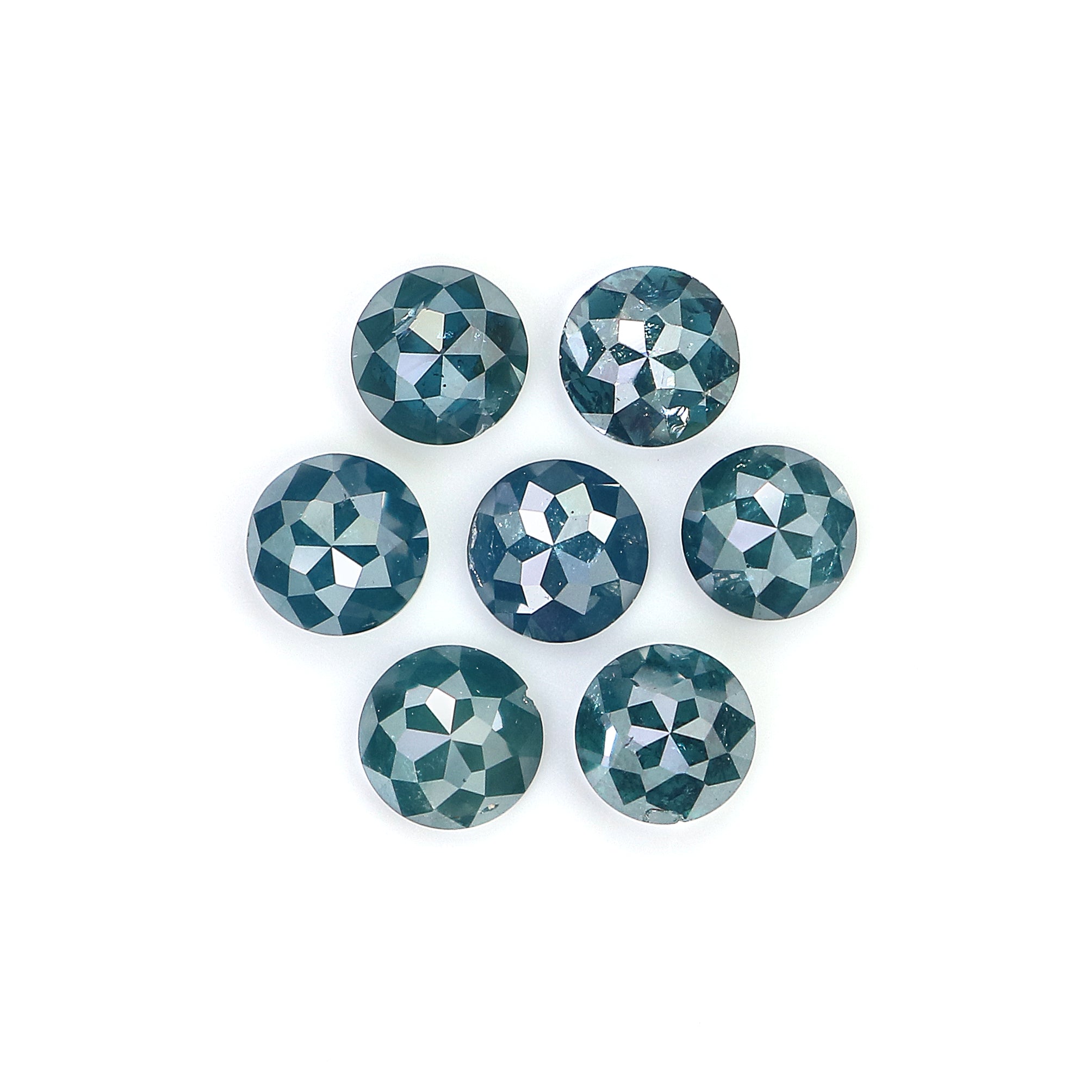2.30 CT Natural Loose Rose Cut Diamond Blue Color Round Cut Diamond 3.90 MM Natural Loose Blue Diamond Round Rose Cut Shape Diamond LQ2386
