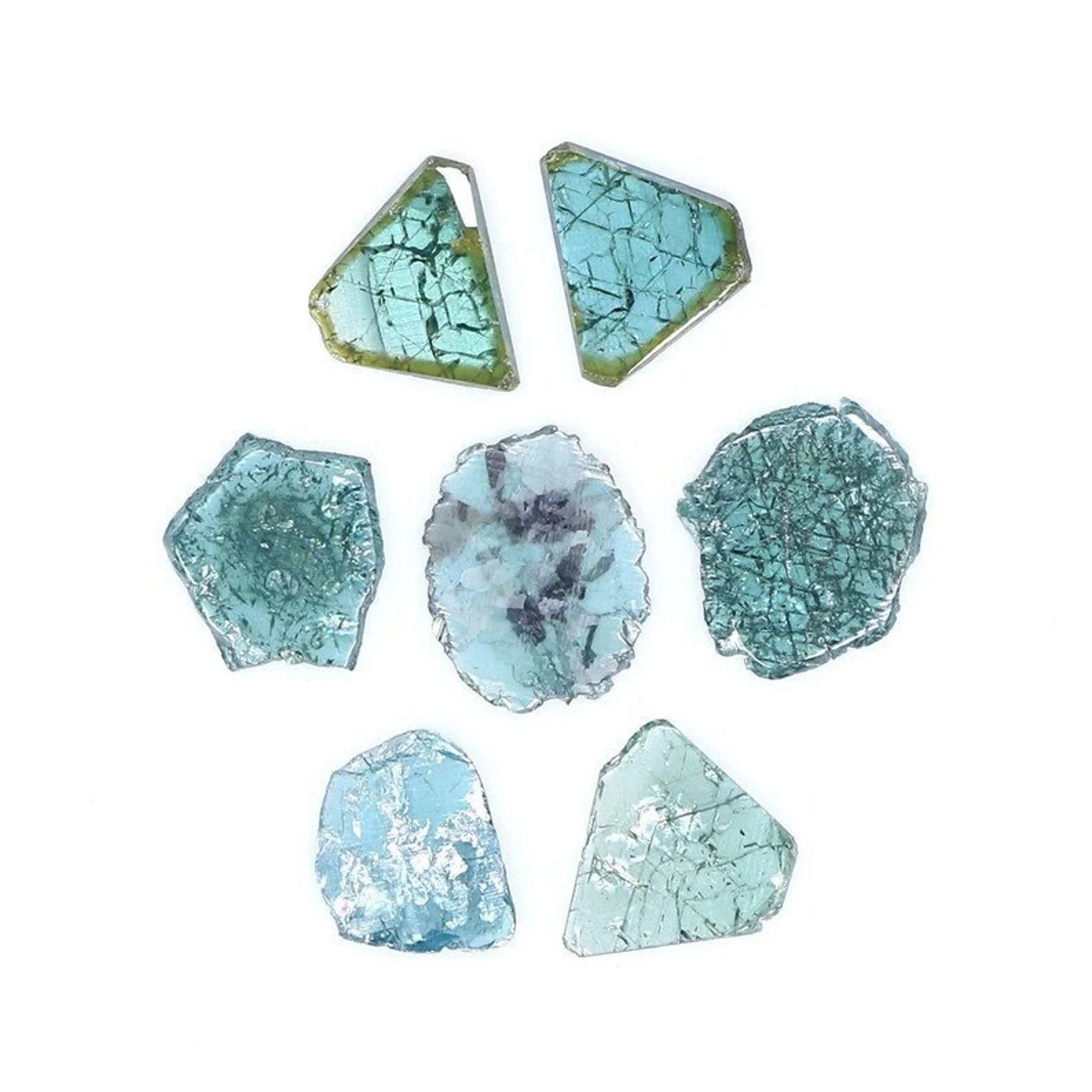 1.20 CT Natural Loose Slice Shape Diamond Blue Color Irregular Cut Diamond 6.00 MM Natural Loose Diamond Slice Shape Rose Cut Diamond NQ369