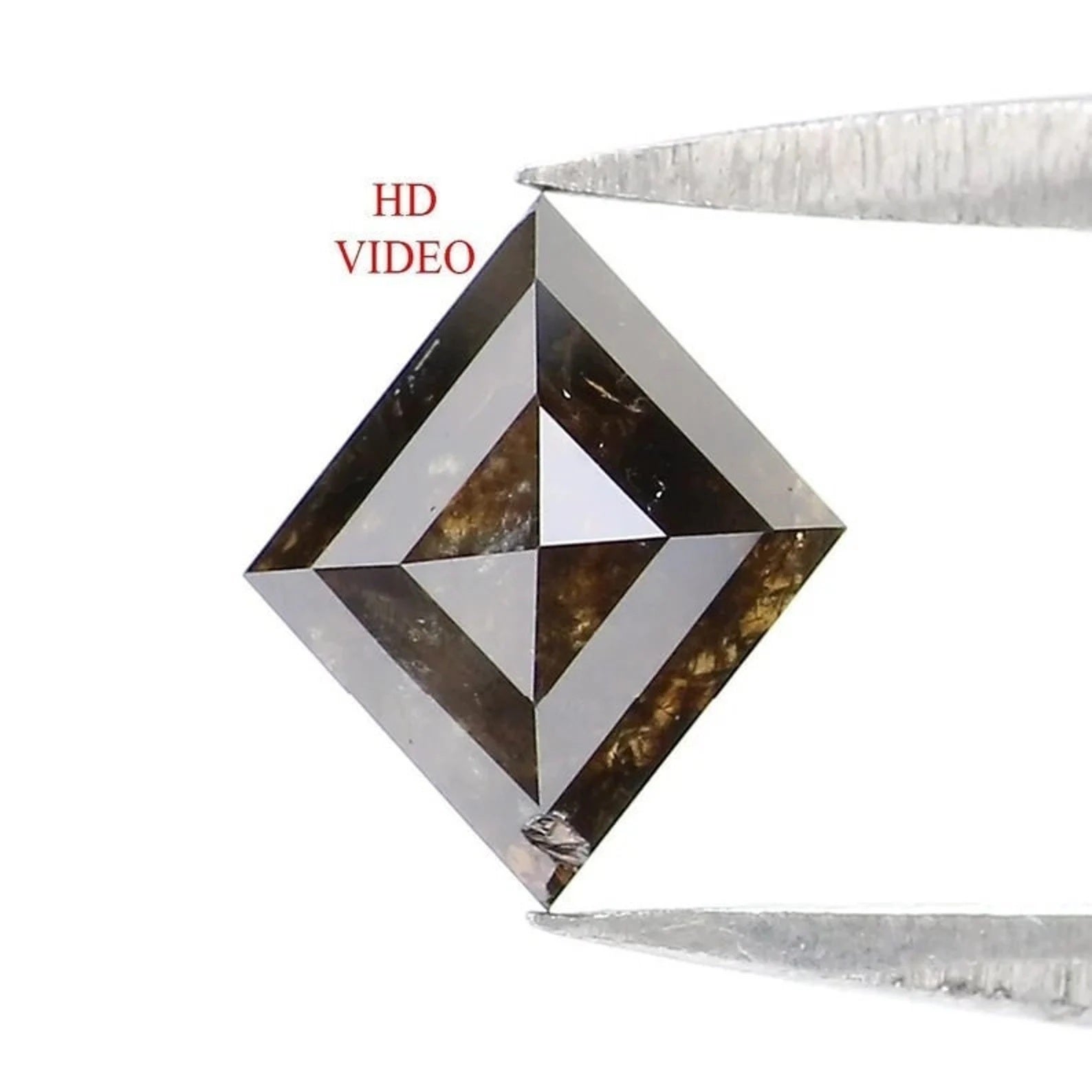0.57 Ct Natural Loose Kite Shape Diamond Brown Black Color Kite Cut Diamond 6.80 MM Natural Brown Black Color Kite Rose Cut Diamond NQ8756
