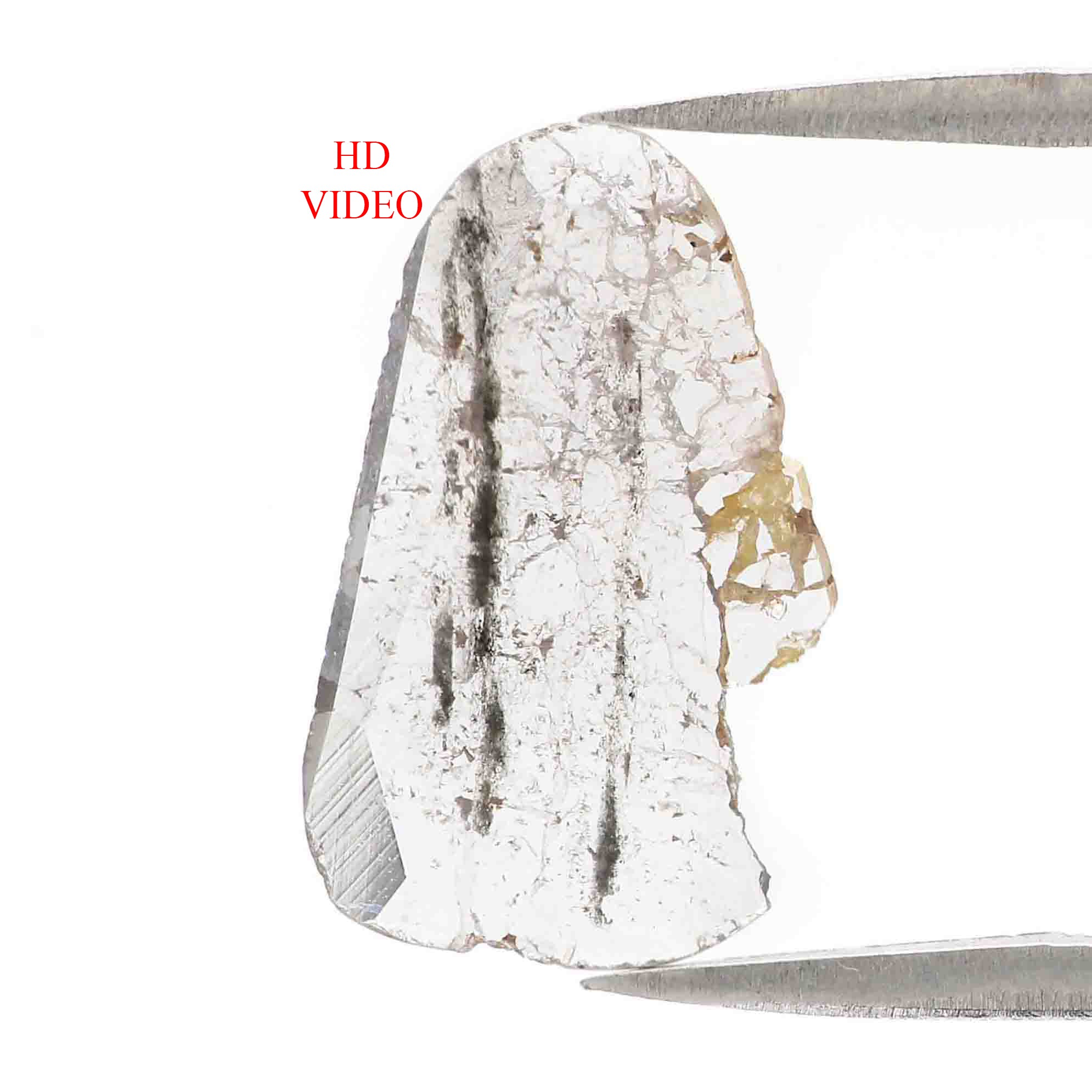 0.91 Ct Natural Loose Slice Shape Diamond Grey Color Slice Cut Diamond 15.75 MM Natural Loose Grey Color Slice Irregular Cut Diamond LQ9774