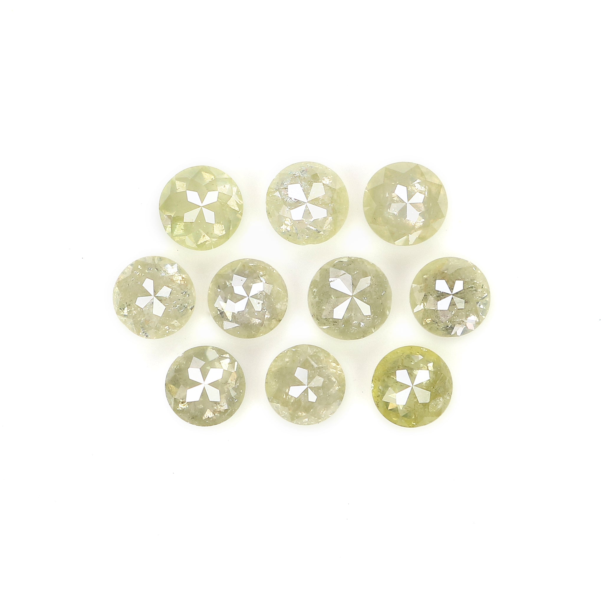 1.32 CT Natural Loose Round Rose Cut Diamond Grey Color Round Shape Diamond 2.90 MM Natural Loose Yellow Color Round Rose Cut Diamond LQ9253