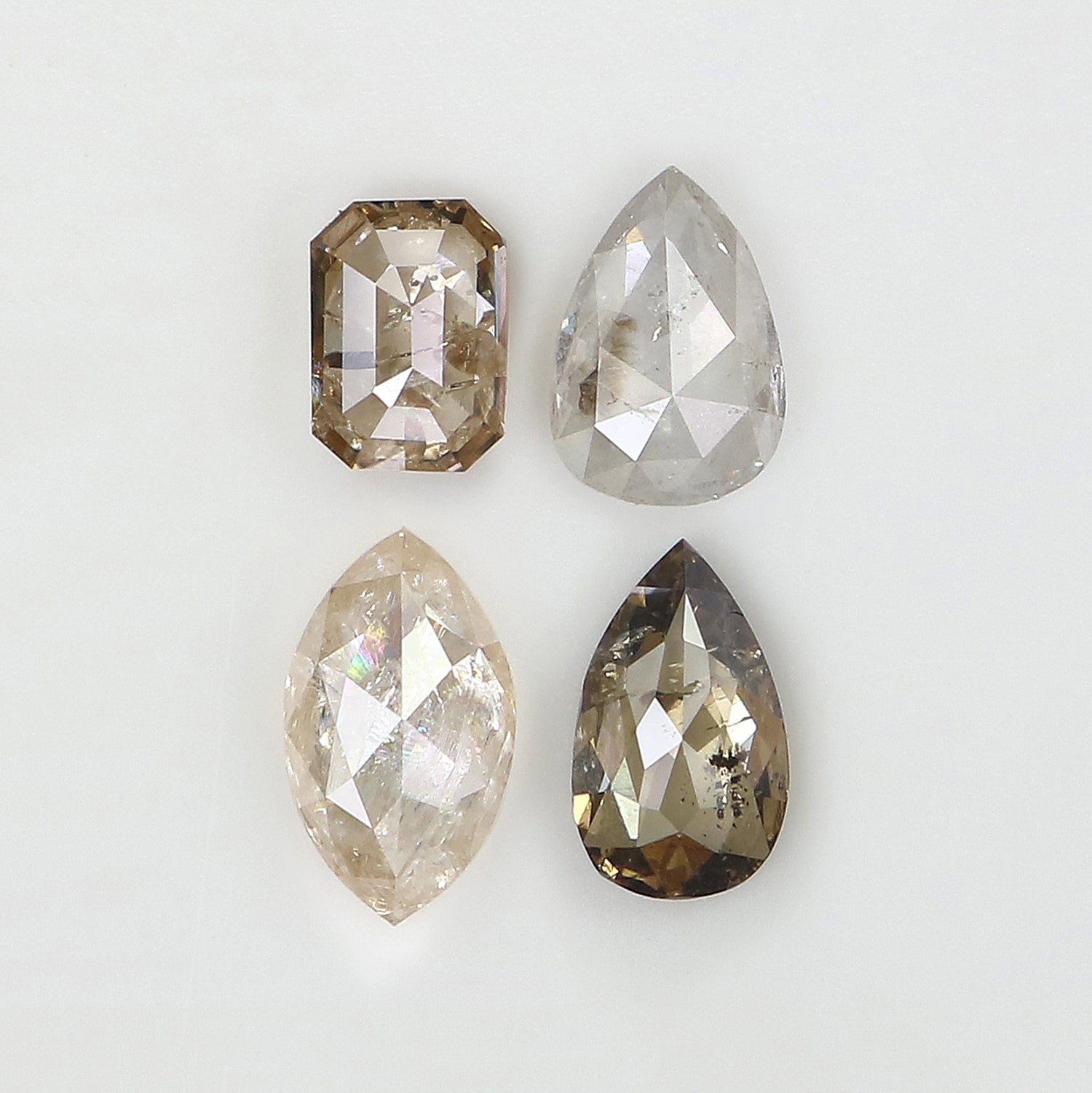 0.96 CT Natural Loose Mix Shape Diamond Brown Color Mix Shape Diamond 6.05 MM Natural Loose Grey Color Mix Shape Rose Cut Diamond QL1974