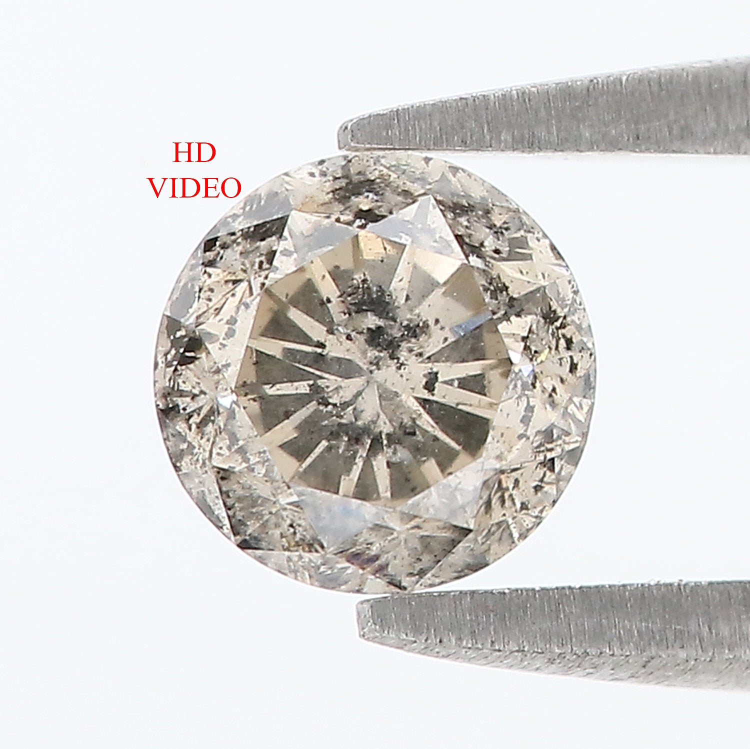 0.87 CT Natural Loose Round Shape Diamond Brown Color Round Cut Diamond 5.75 MM Natural Salt And Pepper Round Brilliant Cut Diamond LQ9364