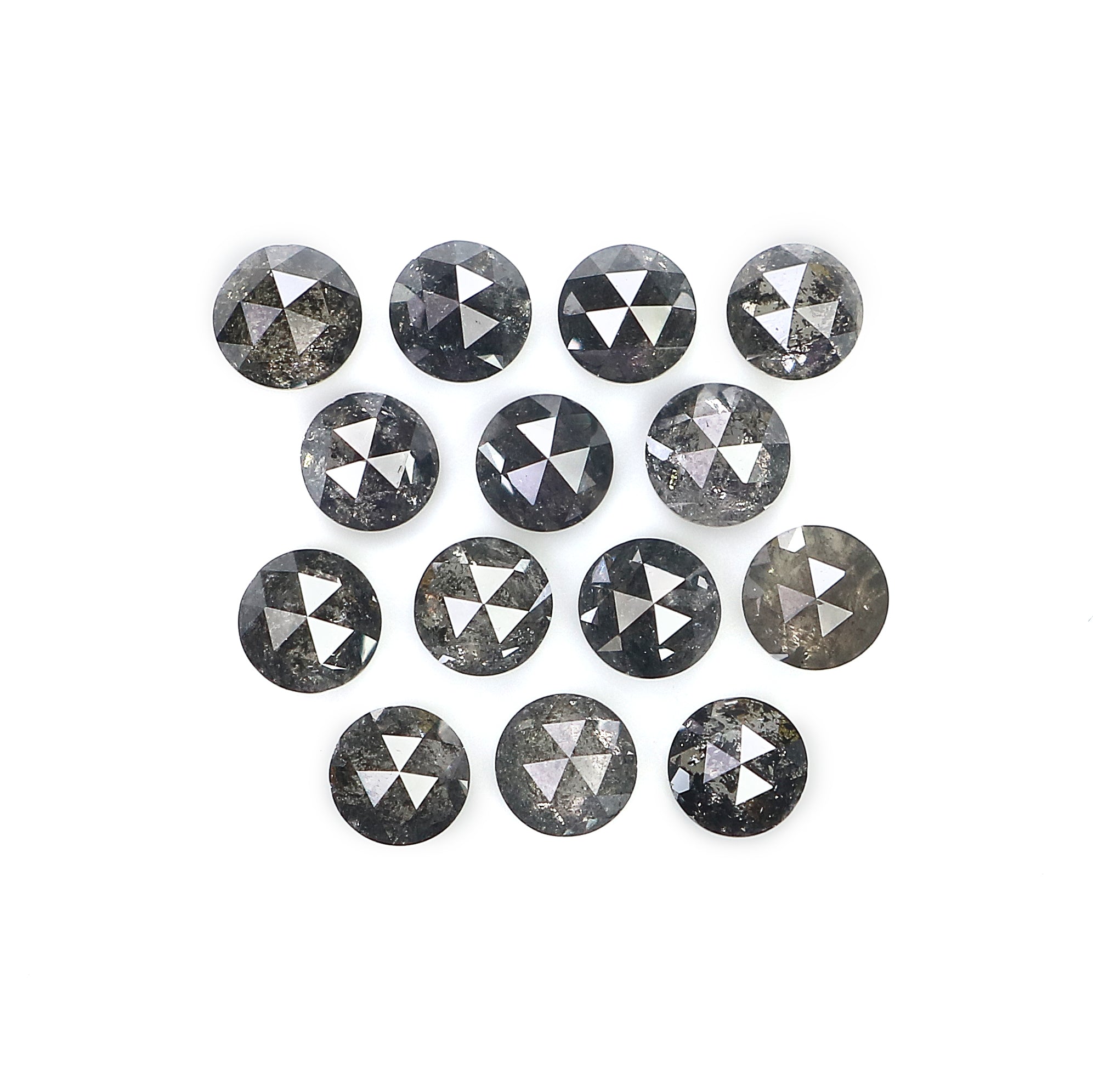1.34 Ct Natural Loose Round Rose Cut Diamond Salt And Pepper Round Diamond 2.70 MM Natural Black Grey Color Round Rose Cut Diamond LQ1823