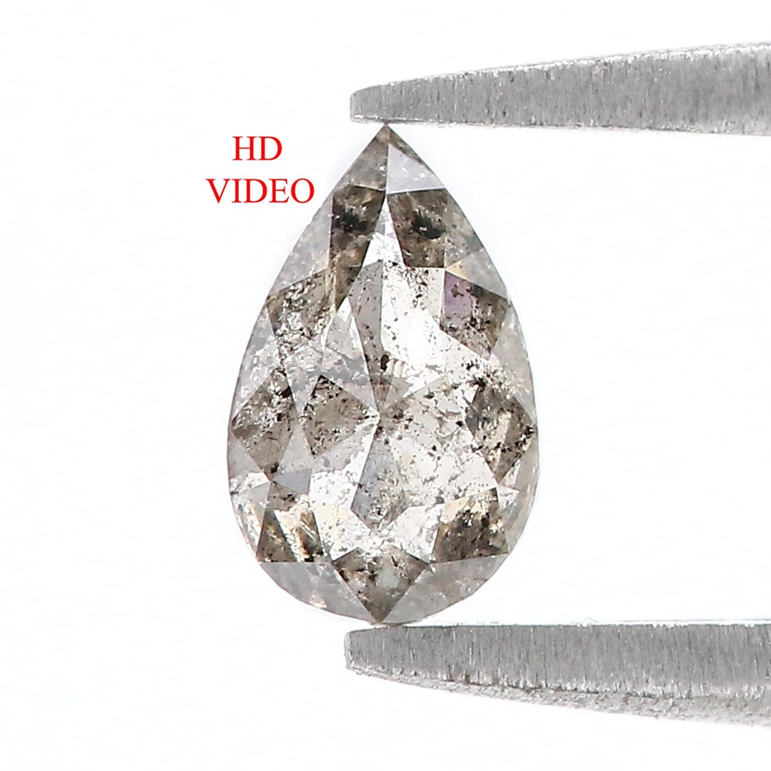 0.58 CT Natural Loose Pear Shape Diamond Salt And Pepper Pear Cut Diamond 6.95 MM Natural Loose Diamond Pear Shape Rose Cut Diamond QN589