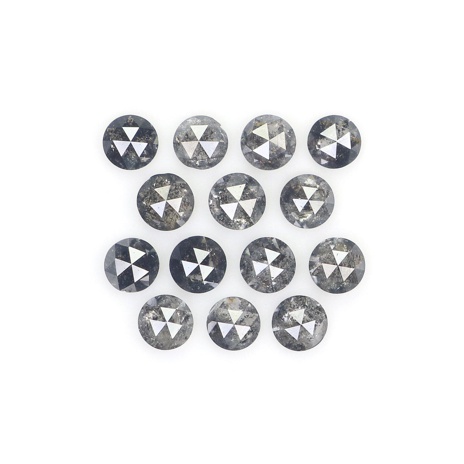 0.97 CT Natural Loose Round Cut Diamond Salt And Pepper Diamond 2.45 MM Natural Loose Diamond Black Grey Color Round Rose Cut Diamond NQ2348