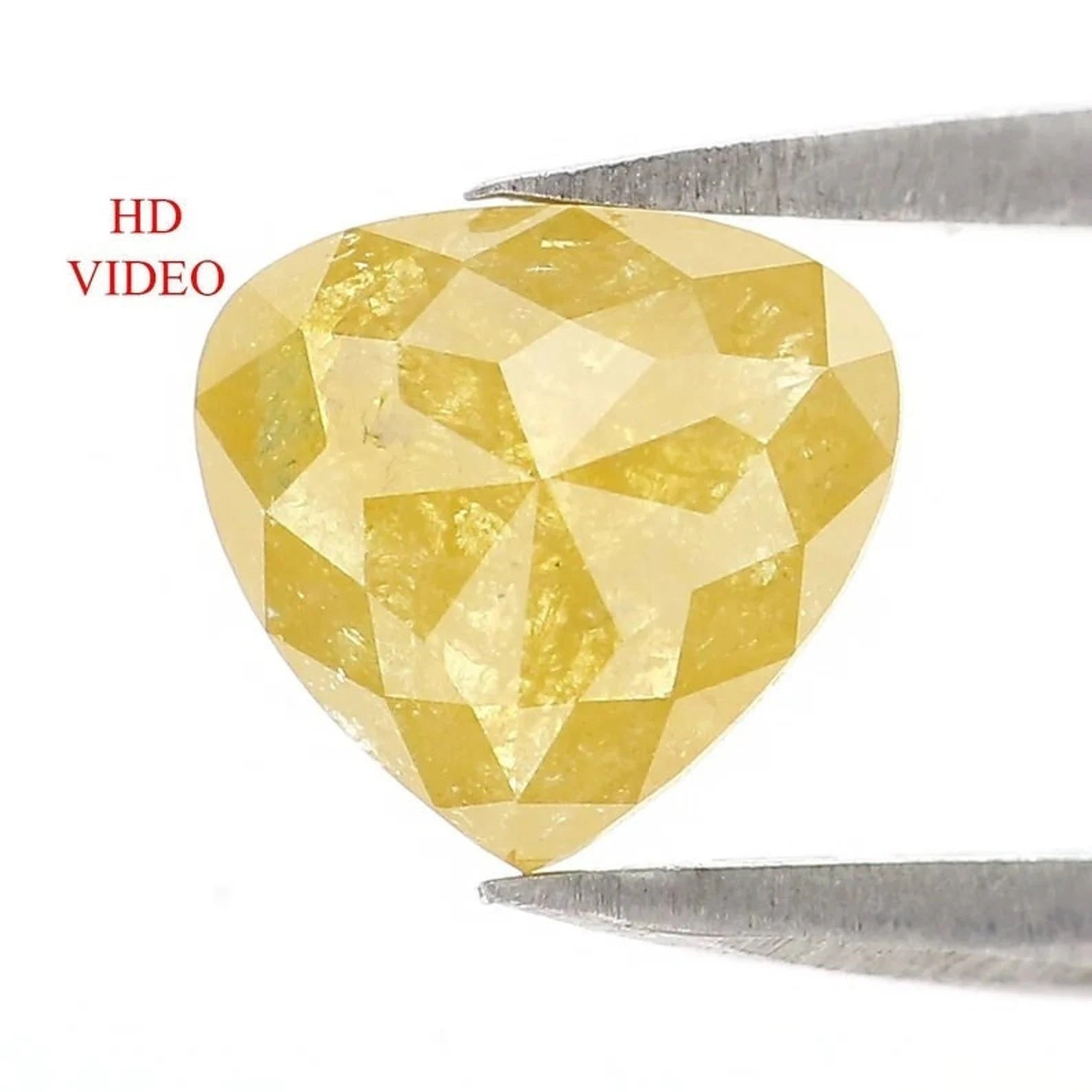 0.90 Ct Natural Loose Heart Shape Diamond Yellow Color Heart Cut Diamond 6.75 MM Natural Diamond Yellow Color Heart Rose Cut Diamond NQ2372