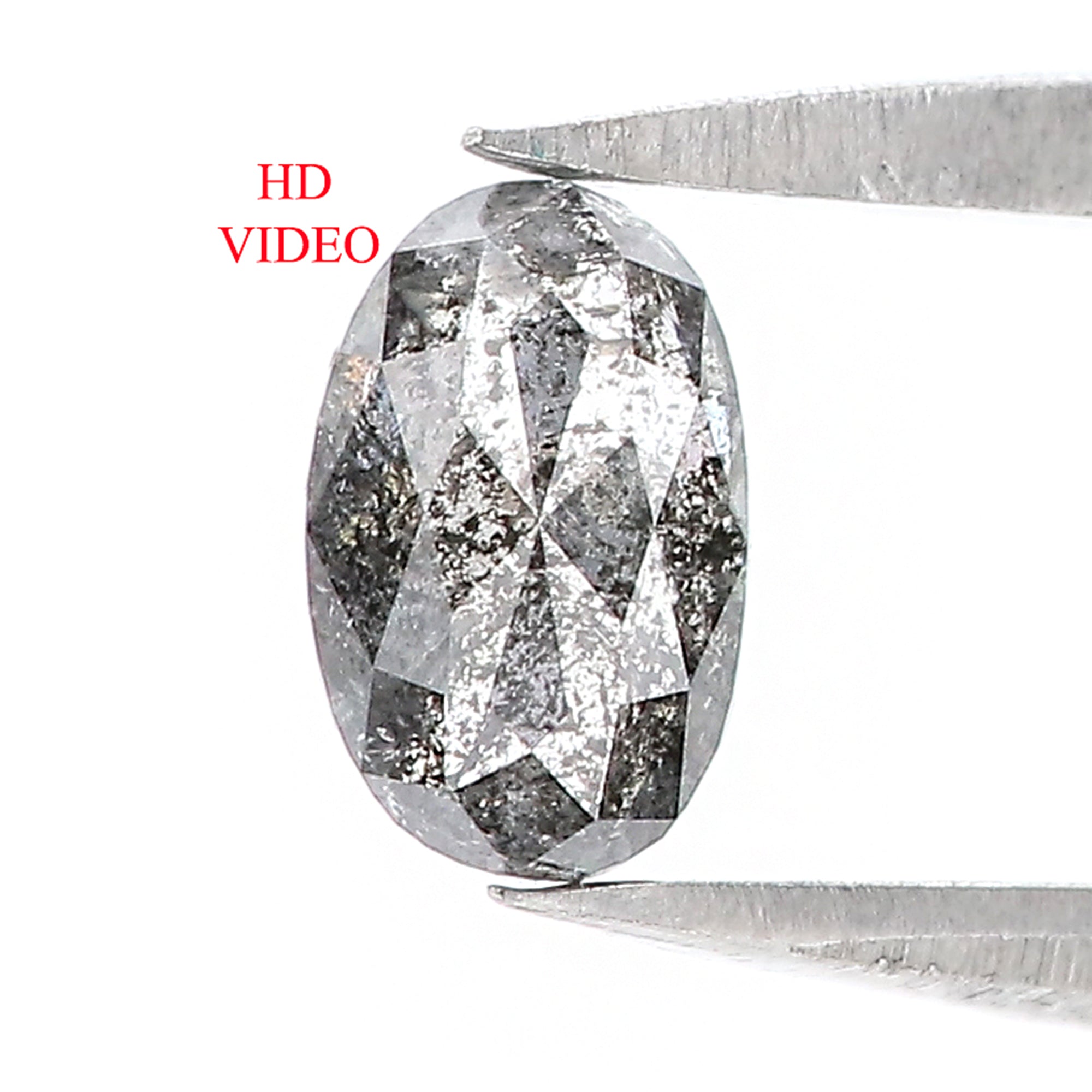 0.56 Ct Natural Loose Oval Shape Diamond Black Grey Color Oval Cut Diamond 6.50 MM Natural Loose Salt and Pepper Oval Shape Diamond QL074