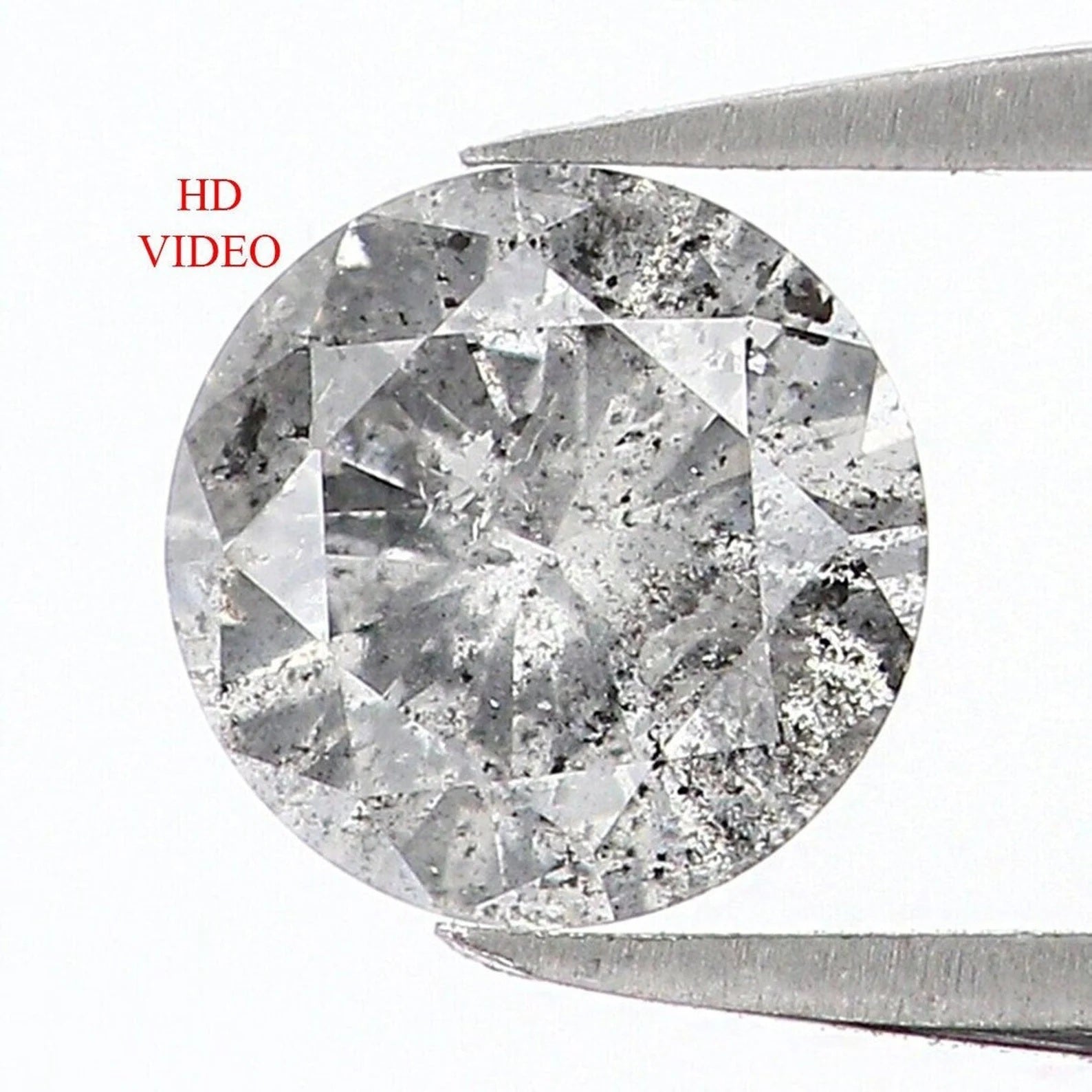 0.36 CT Natural Loose Round Shape Diamond Salt And Pepper Round Diamond 4.70 MM Natural Black Grey Color Round Brilliant Cut Diamond NQ1508