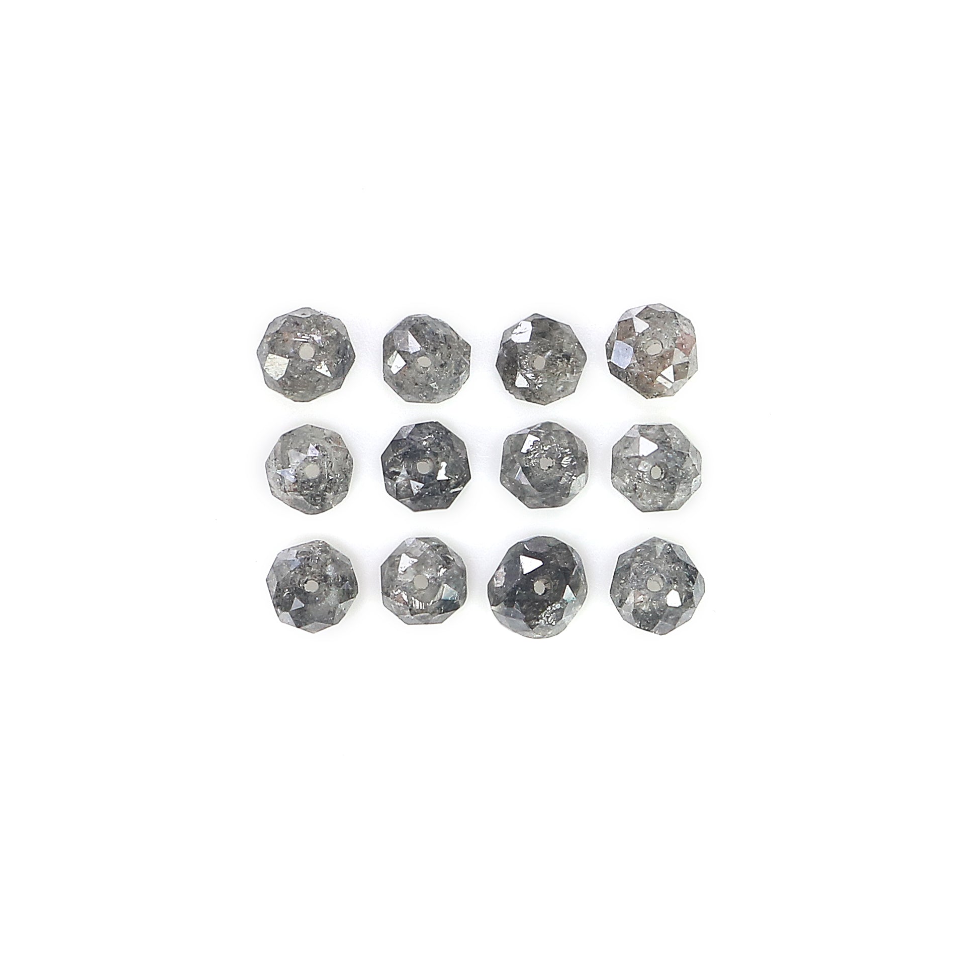1.00 CT Natural Loose Bead Shape Diamond Salt And Pepper Bead Cut Diamond 2.30 to 2.50 MM Natural Black Grey Color Bead Cut Diamond Q178-5